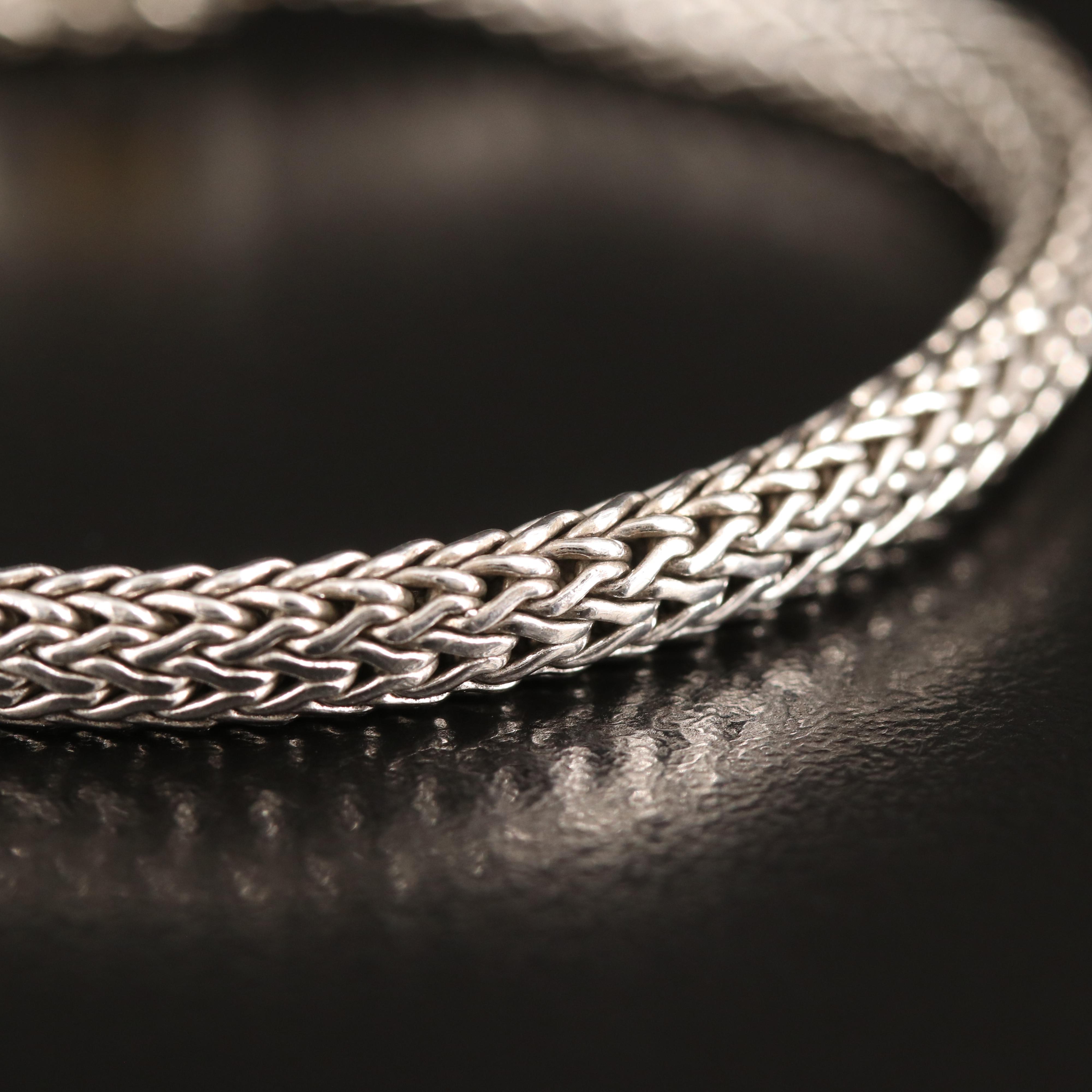 John Hardy "Classic Chain" Sterling Diamond Bracelet with 18K Accent