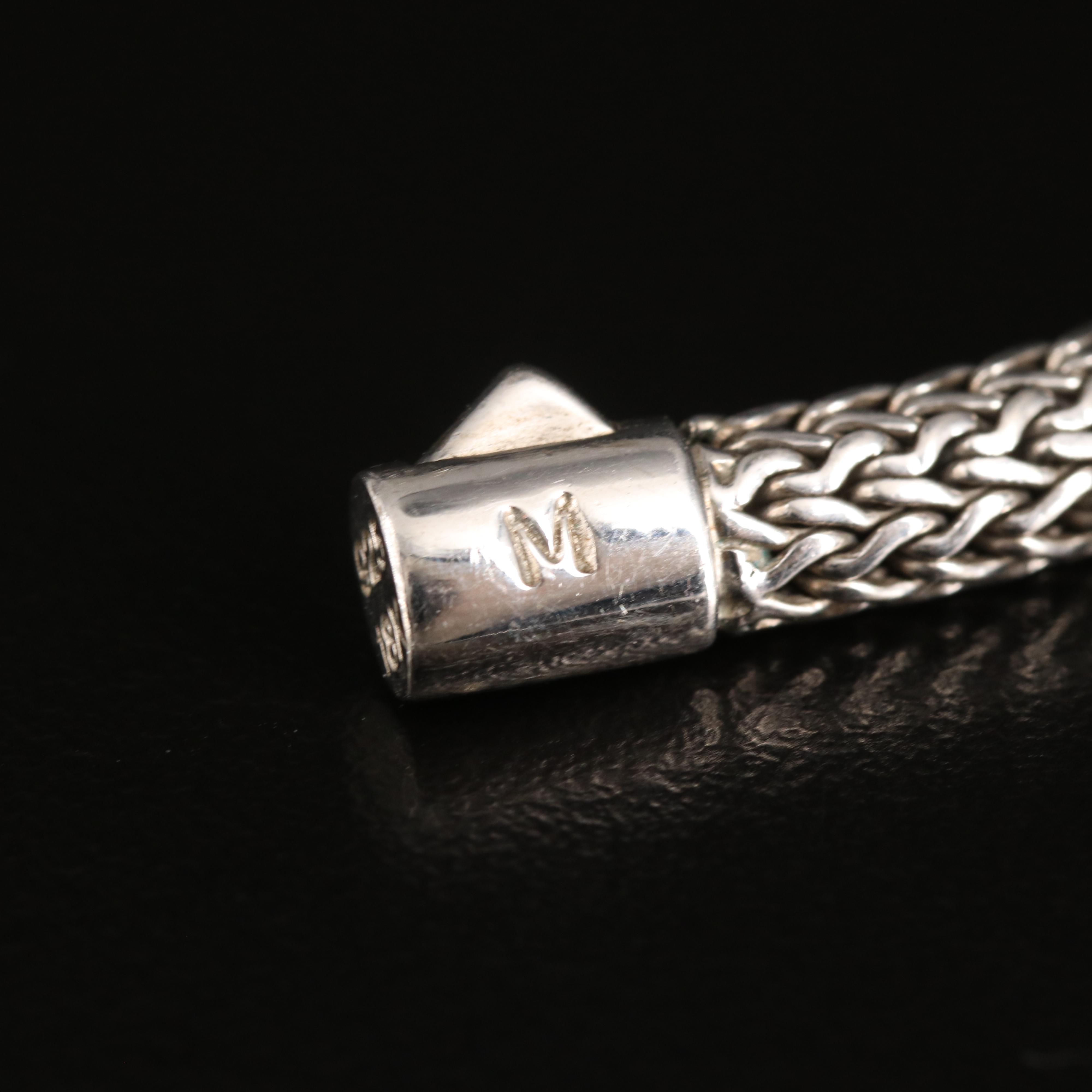 John Hardy "Classic Chain" Sterling Diamond Bracelet with 18K Accent