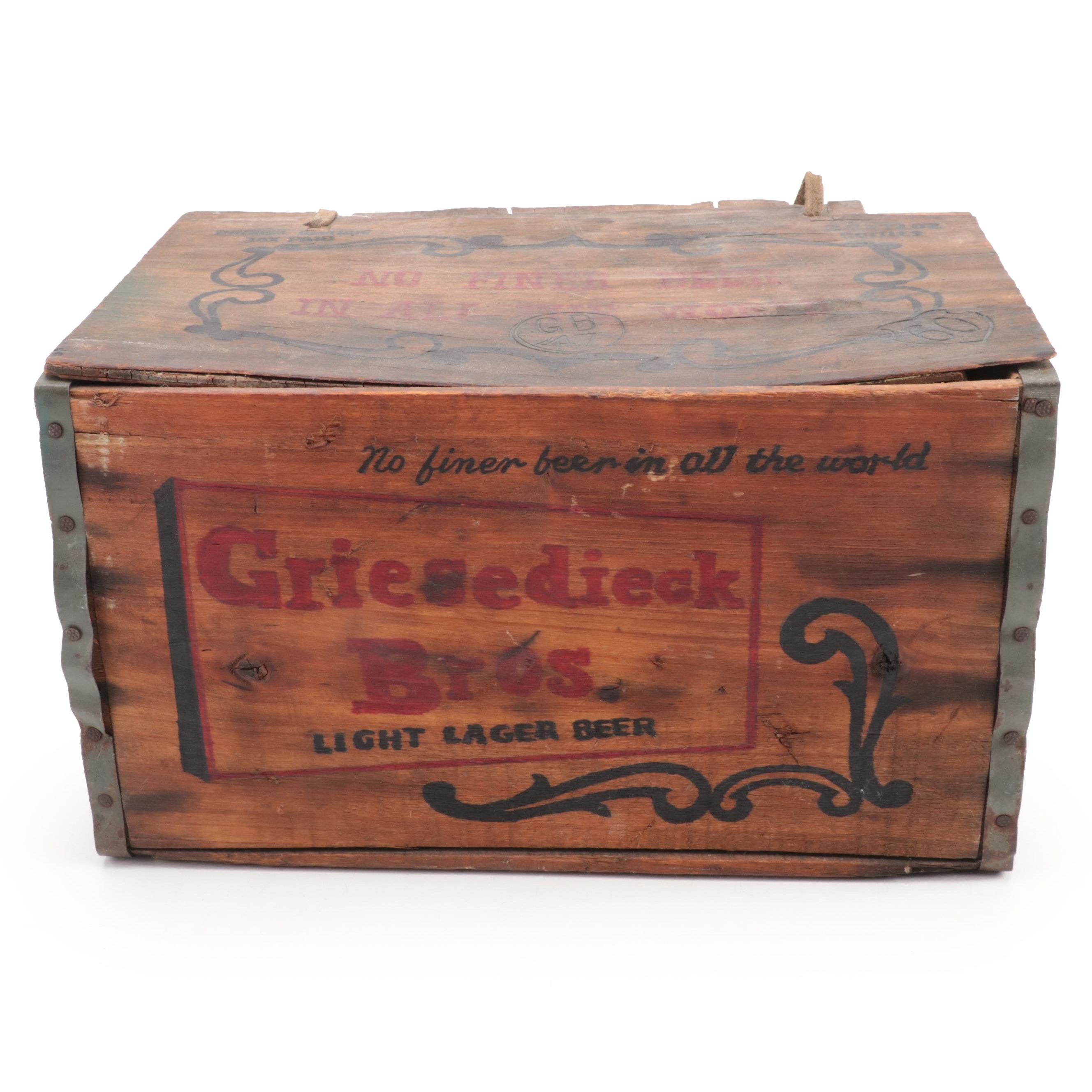 Griesedieck Brothers Wooden Beer Crate, 1945