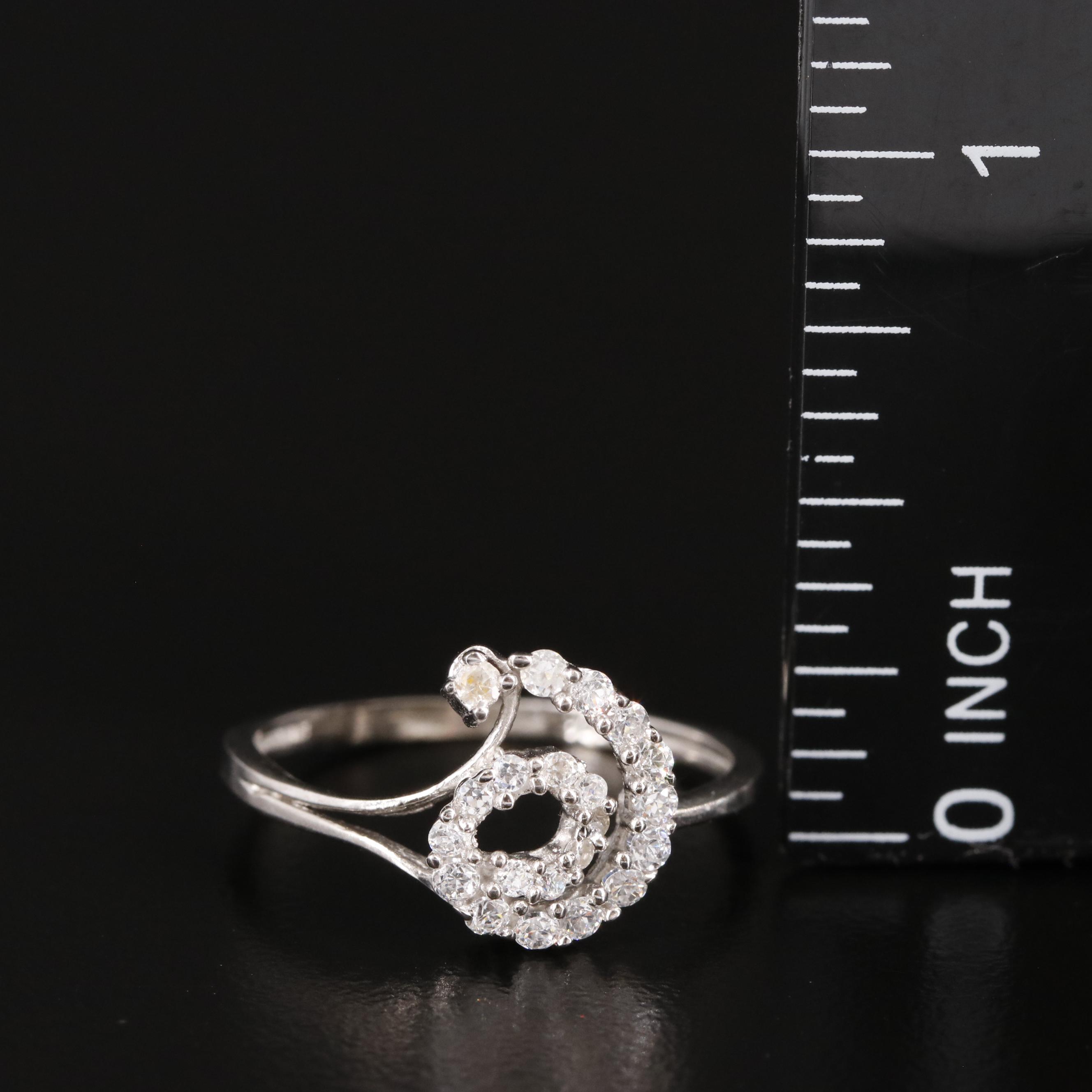 Sterling Cubic Zirconia Swirl Ring