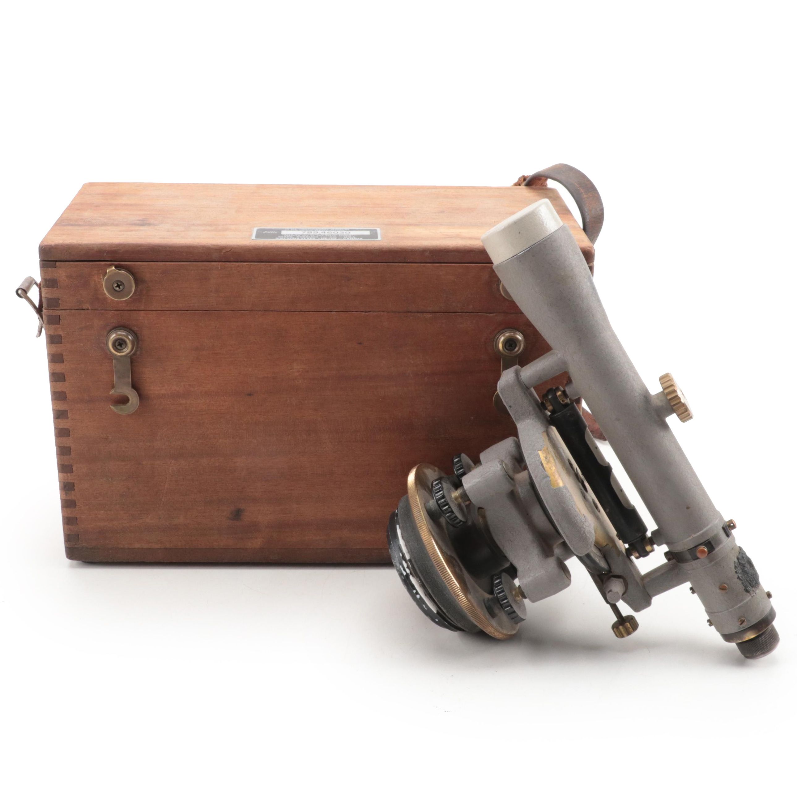 Craftsman Surveyor's Transit Telescope in Case, Mid-20th Century