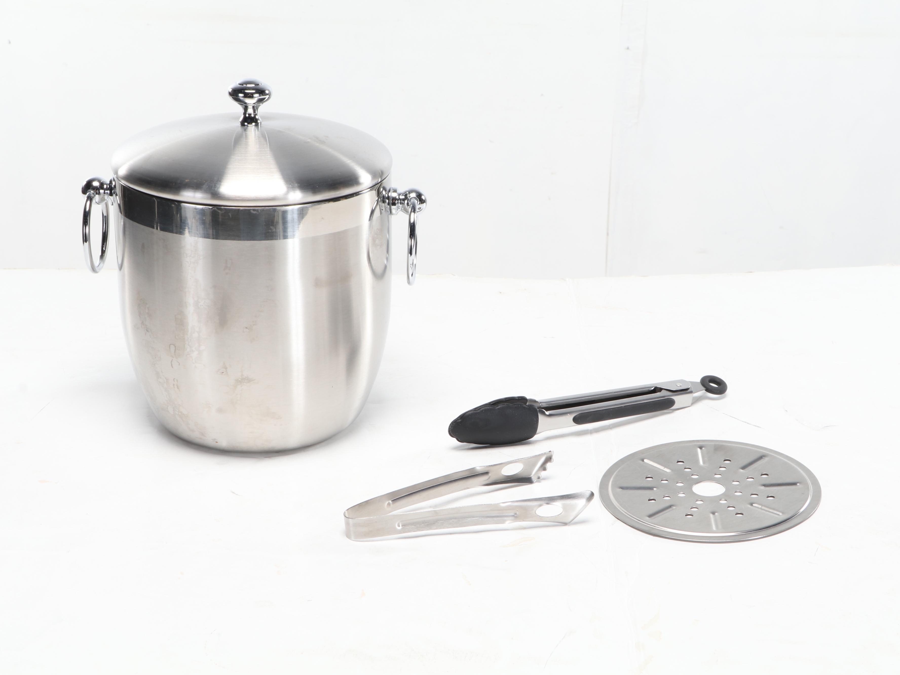 Wine Rack with Bar Tool Collection Including OGGI Penguin Form Cocktail Shaker