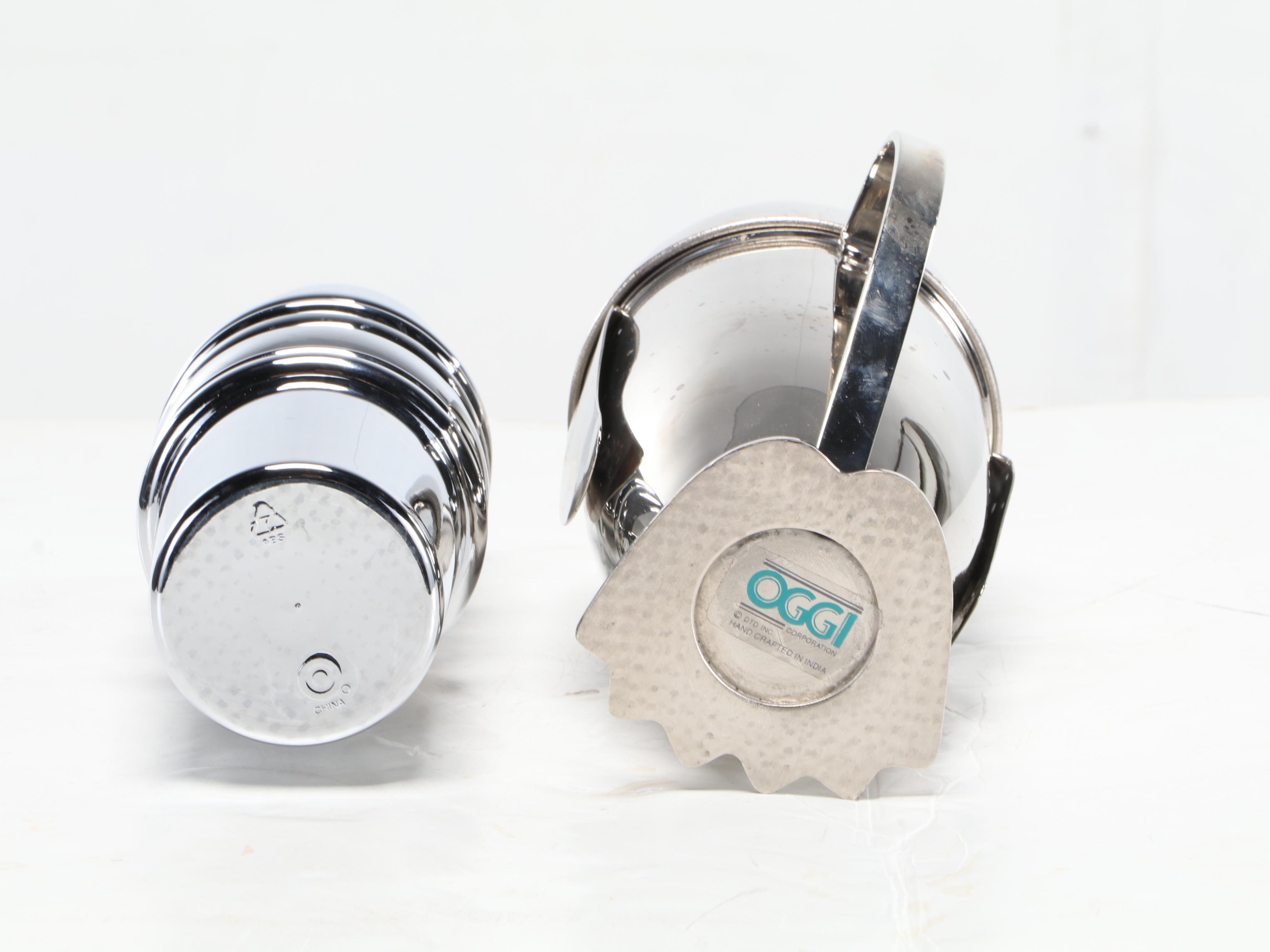 Wine Rack with Bar Tool Collection Including OGGI Penguin Form Cocktail Shaker