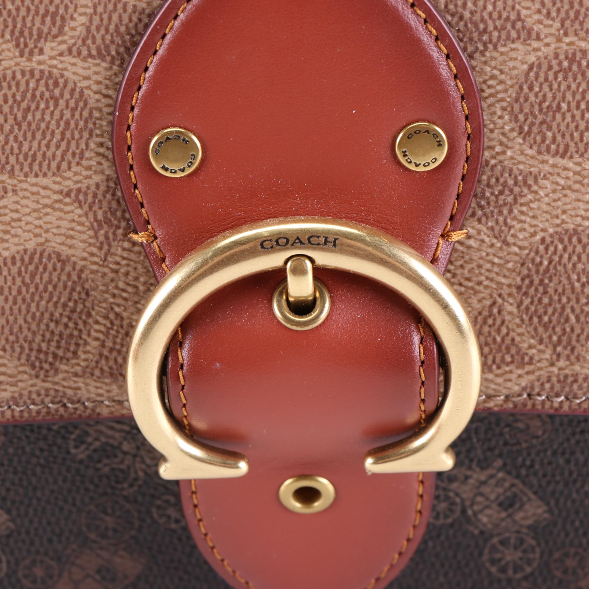 Coach Beat Shoulder Bag in Signature Canvas, Horse & Carriage Print, and Leather