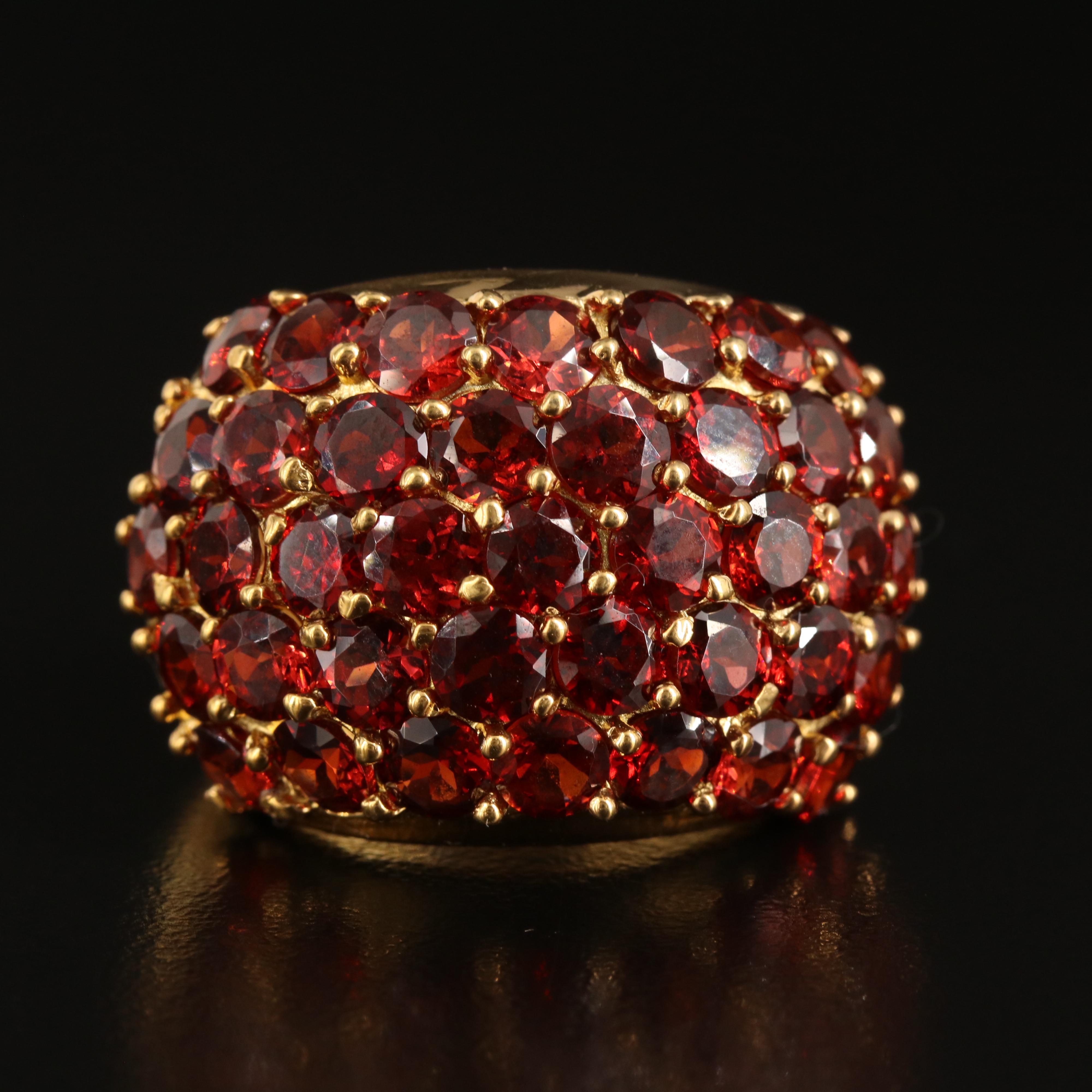 Sterling Garnet Dome Ring