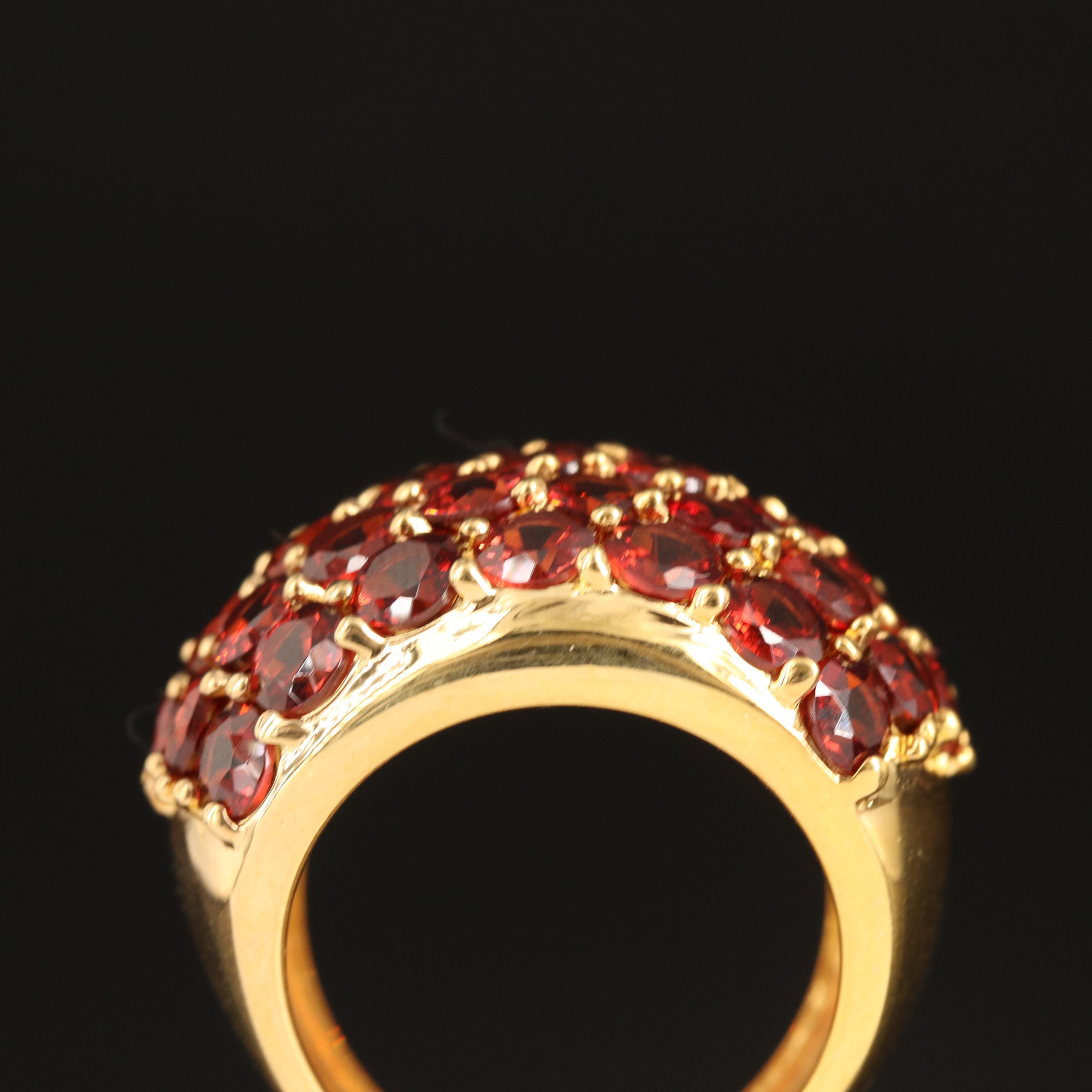 Sterling Garnet Dome Ring