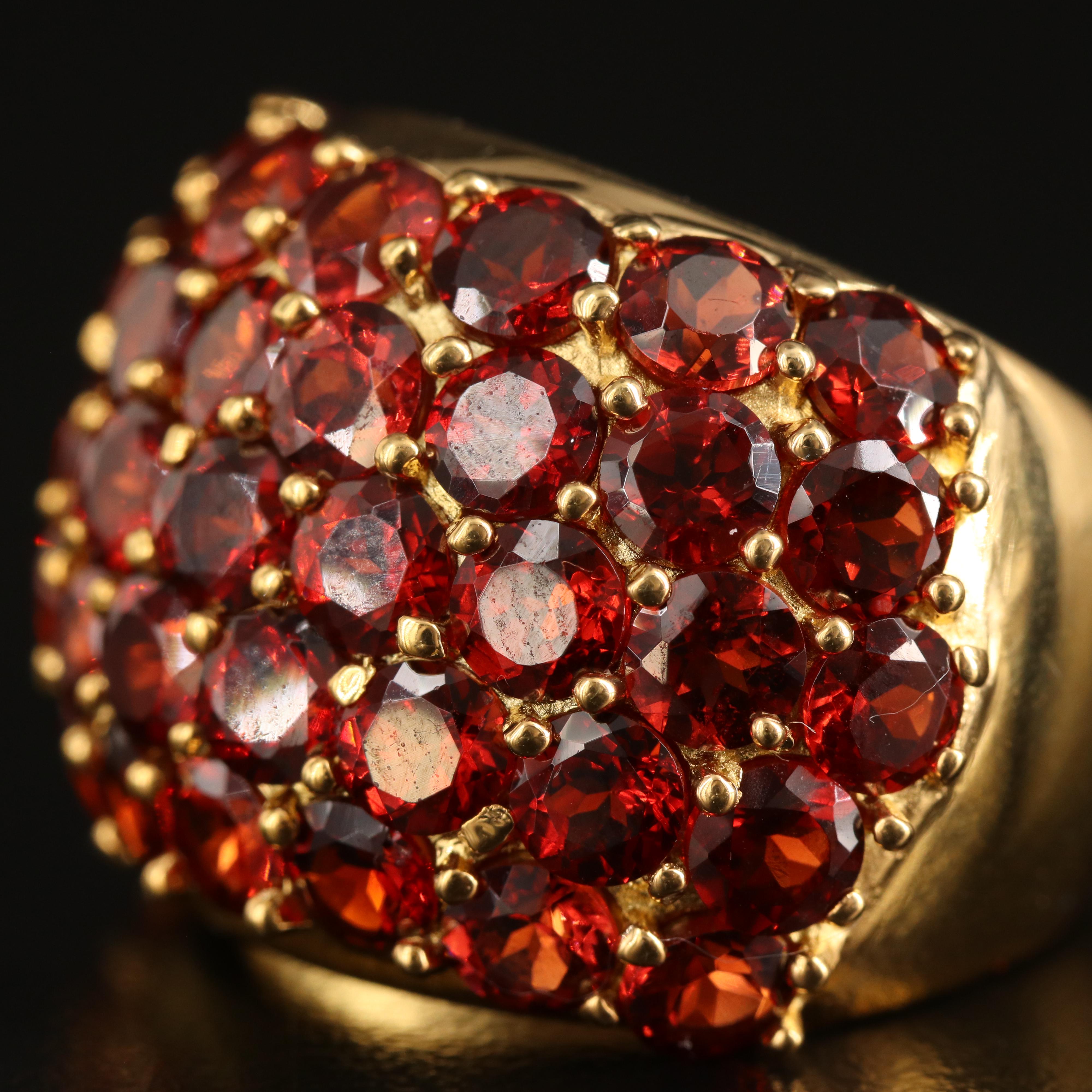 Sterling Garnet Dome Ring