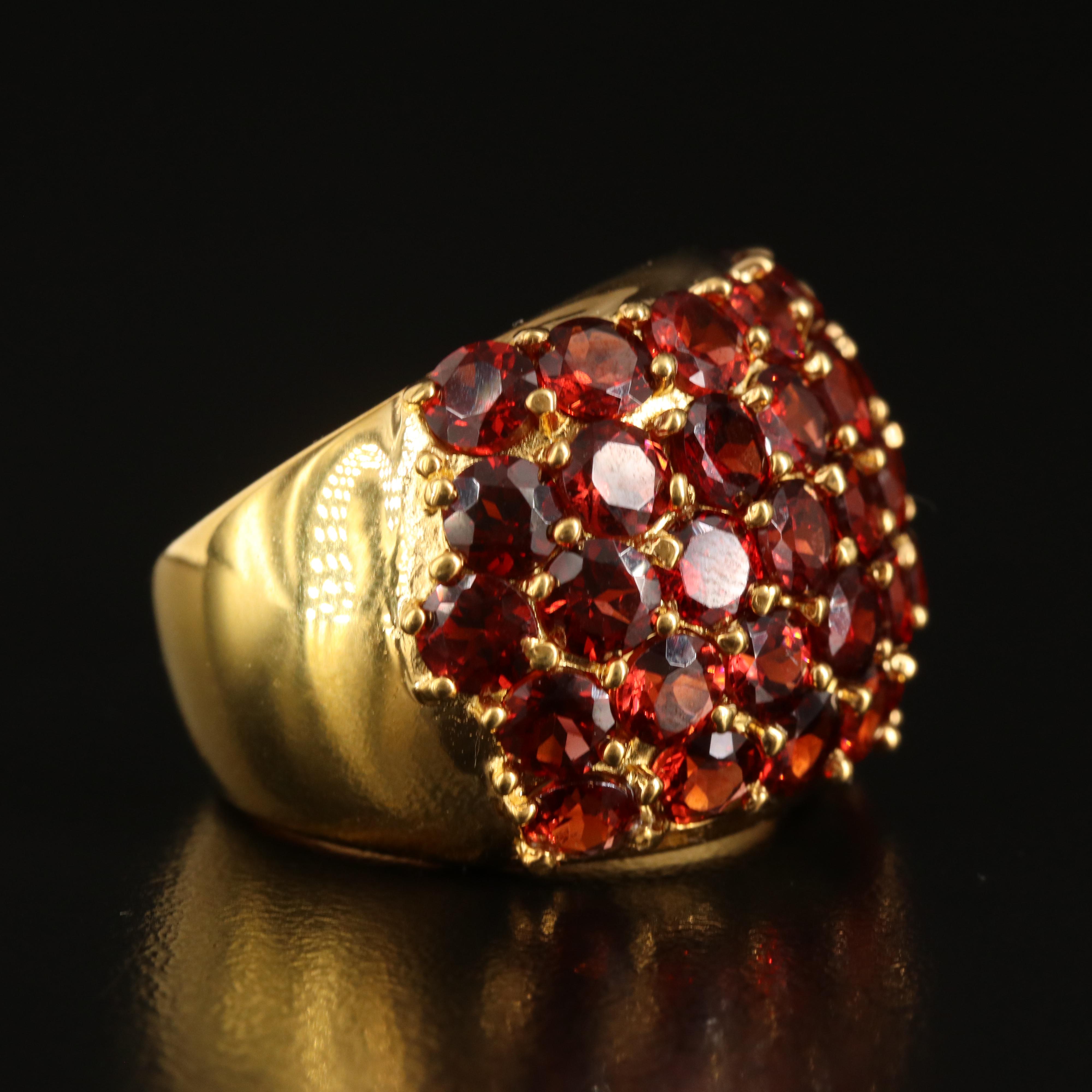 Sterling Garnet Dome Ring