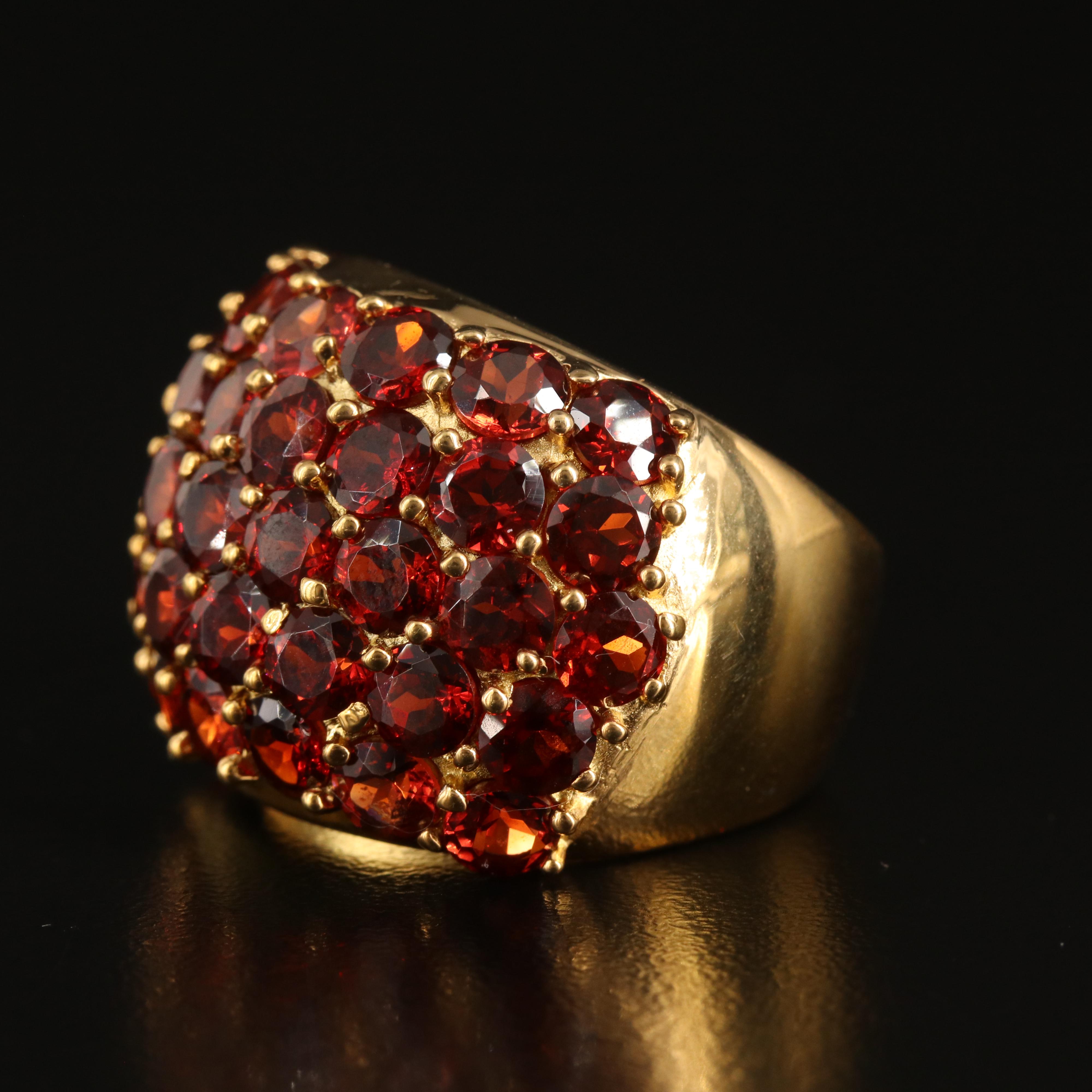 Sterling Garnet Dome Ring
