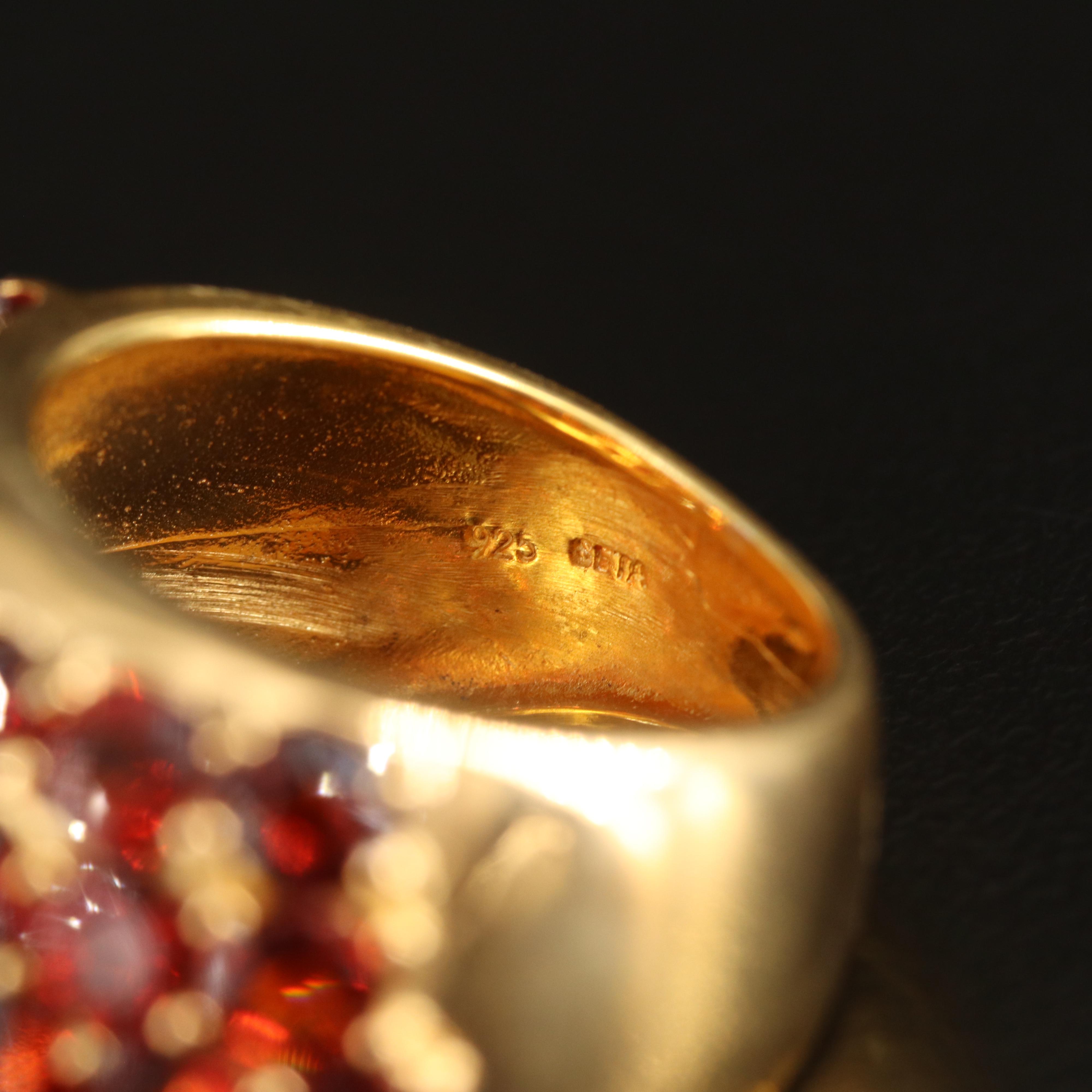 Sterling Garnet Dome Ring