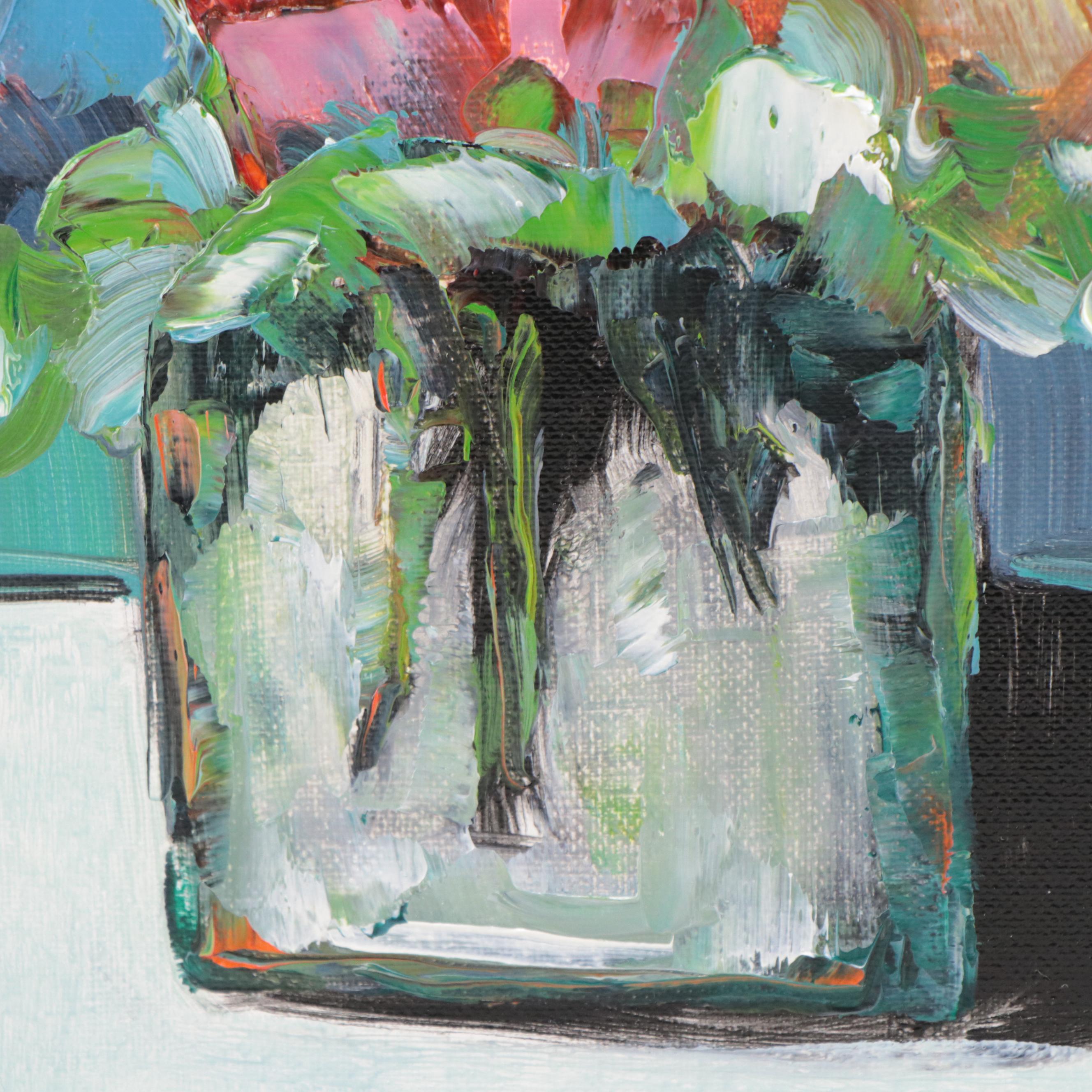 José M. Lima Floral Still Life Oil Painting, 2023