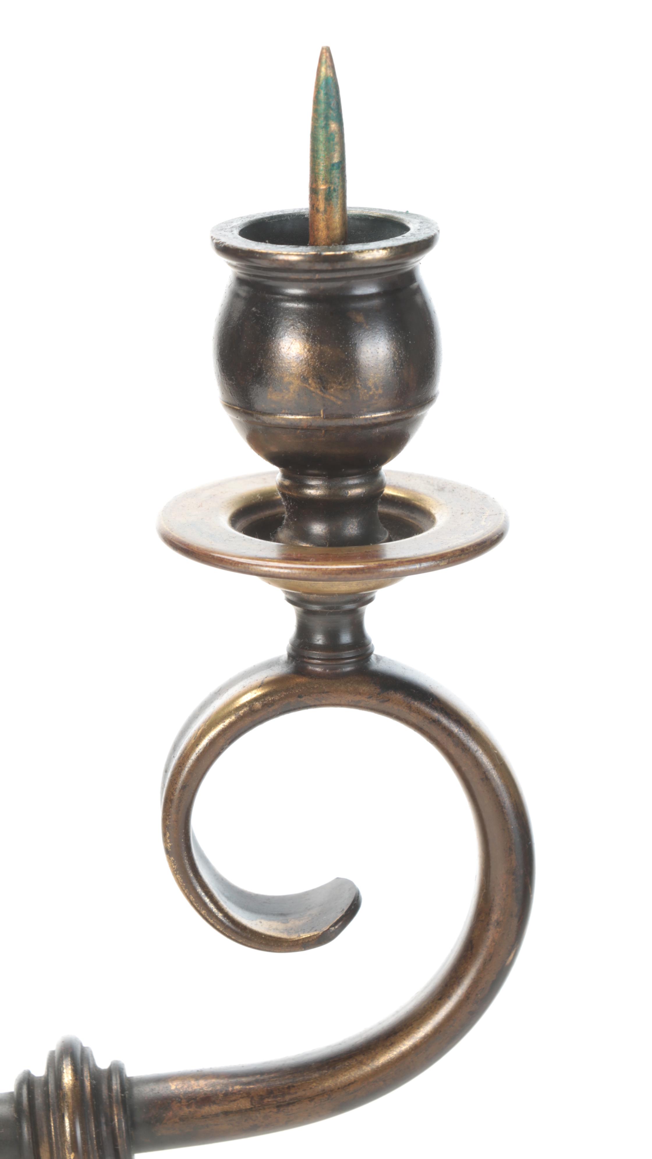 Frederick Cooper Patinated Metal Table Lamp With Pricket, Mid/ Late 20th C