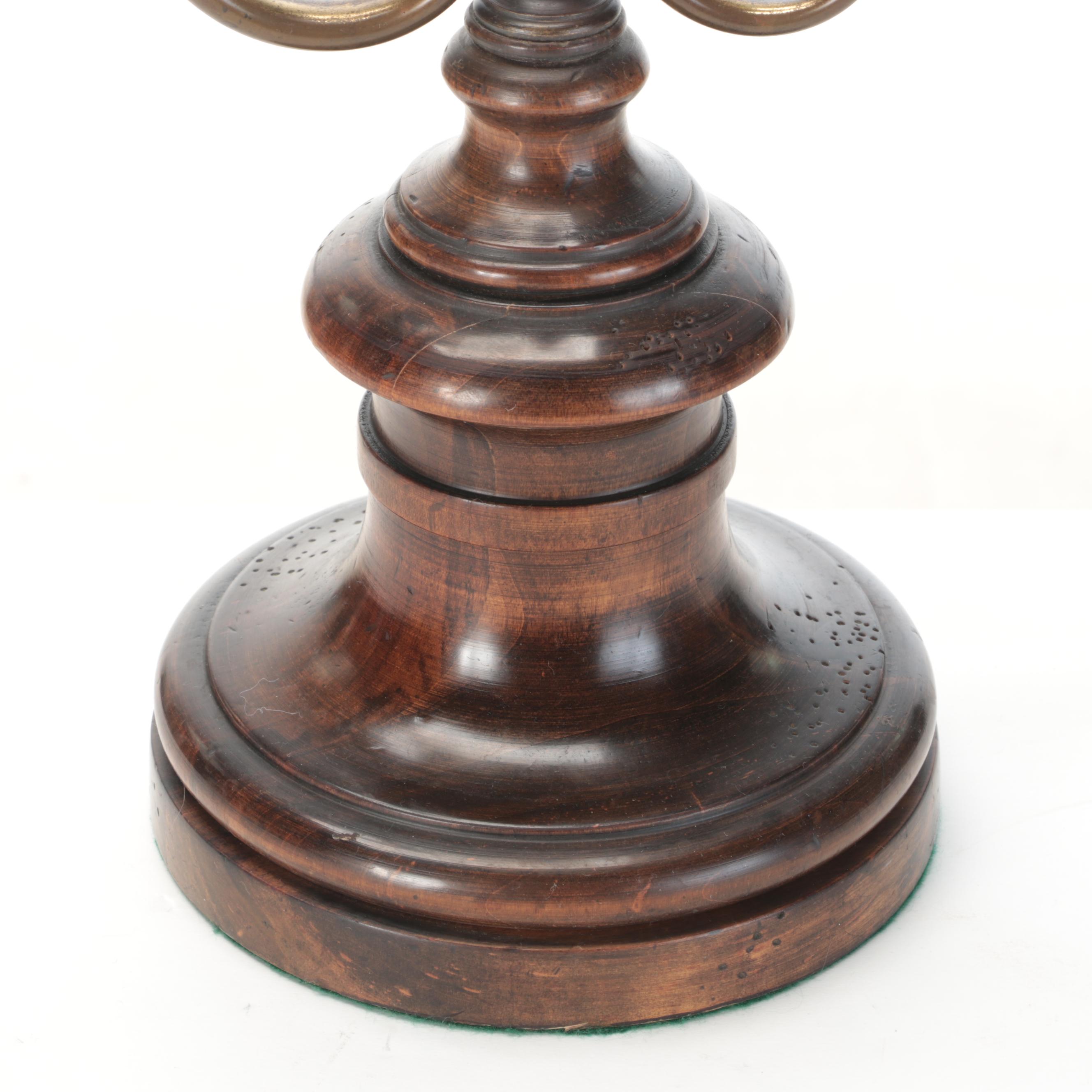 Frederick Cooper Patinated Metal Table Lamp With Pricket, Mid/ Late 20th C