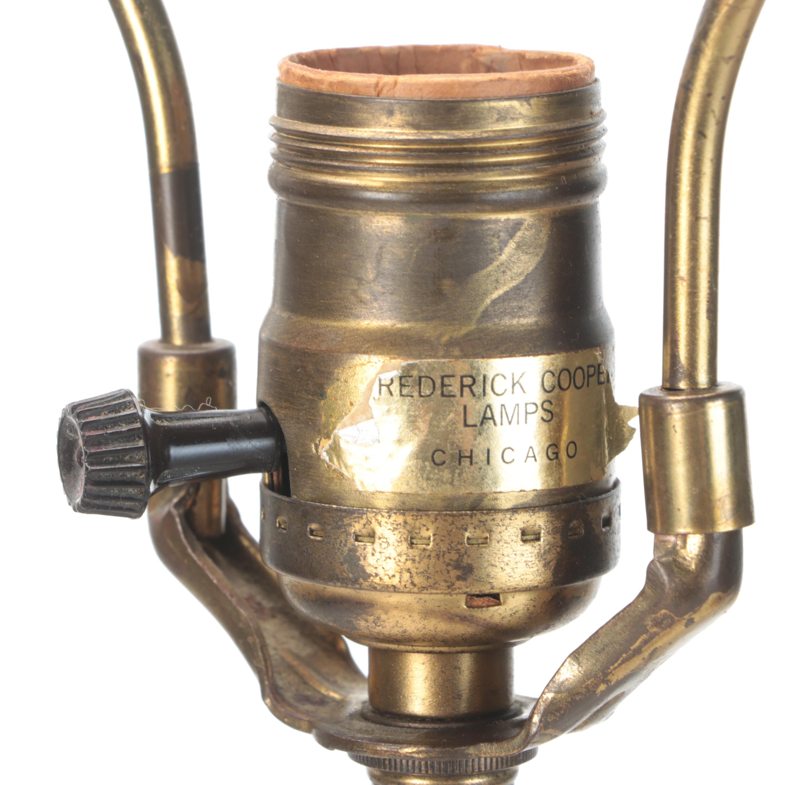 Frederick Cooper Patinated Metal Table Lamp With Pricket, Mid/ Late 20th C