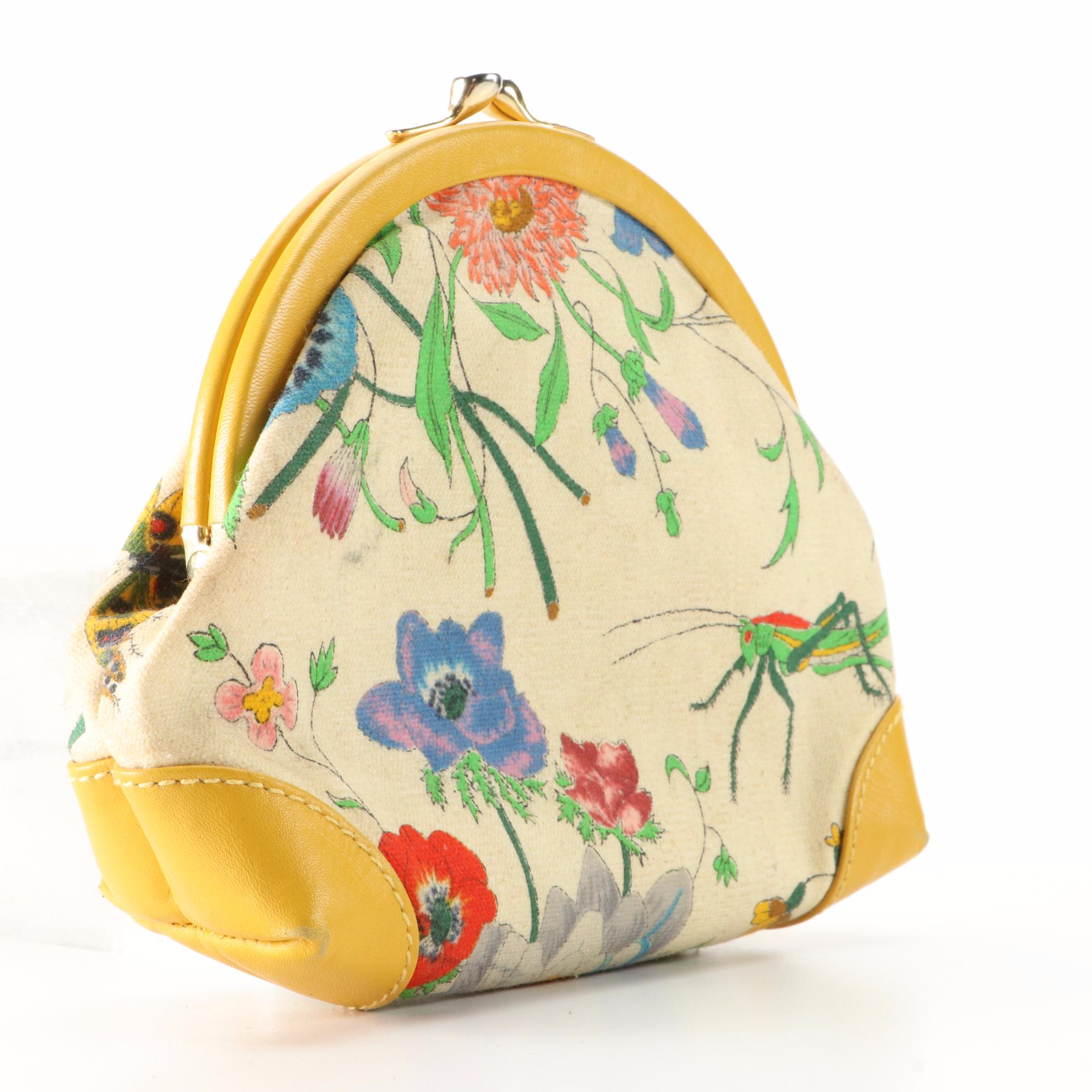 Gucci Floral Frame Bag in Canvas and Leather