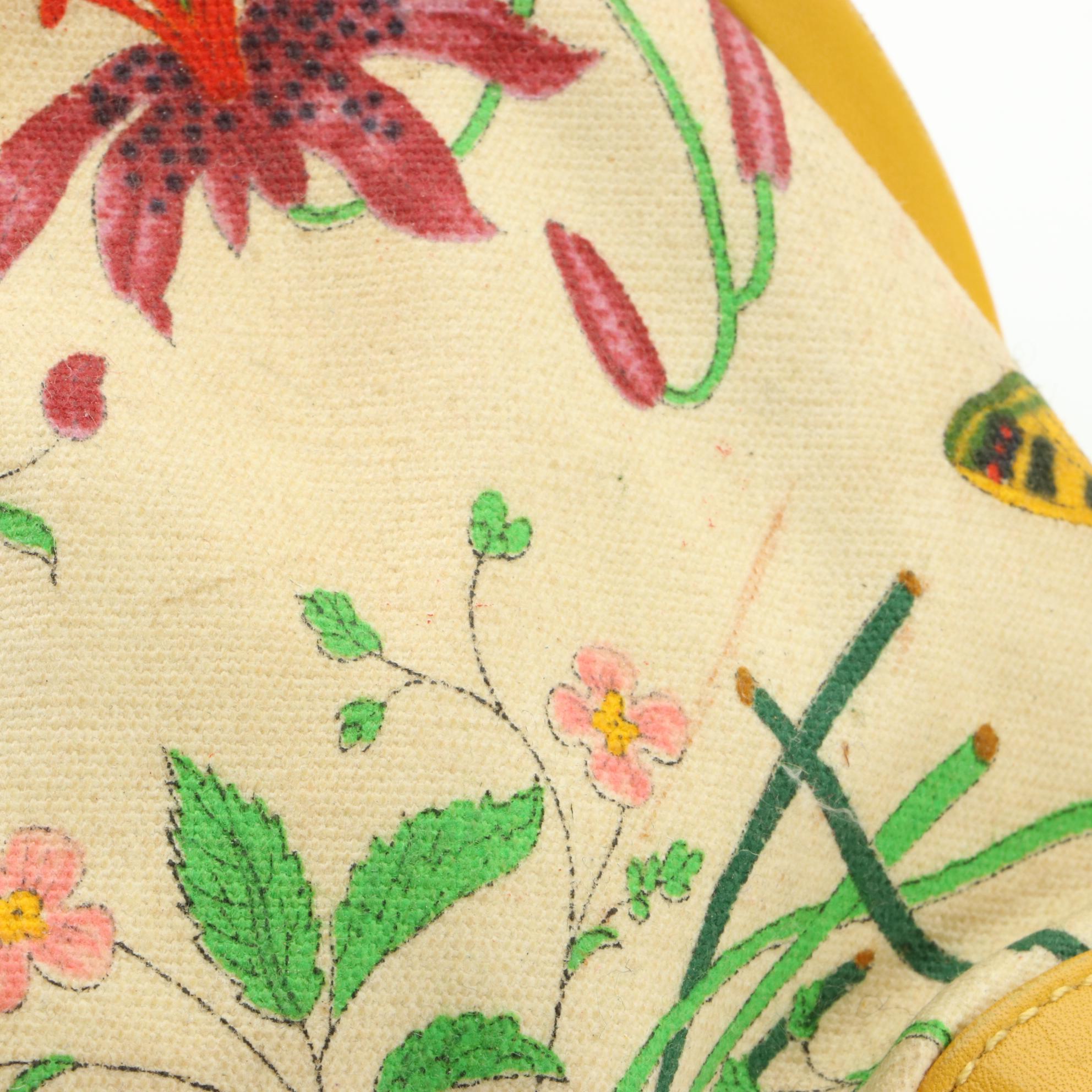 Gucci Floral Frame Bag in Canvas and Leather