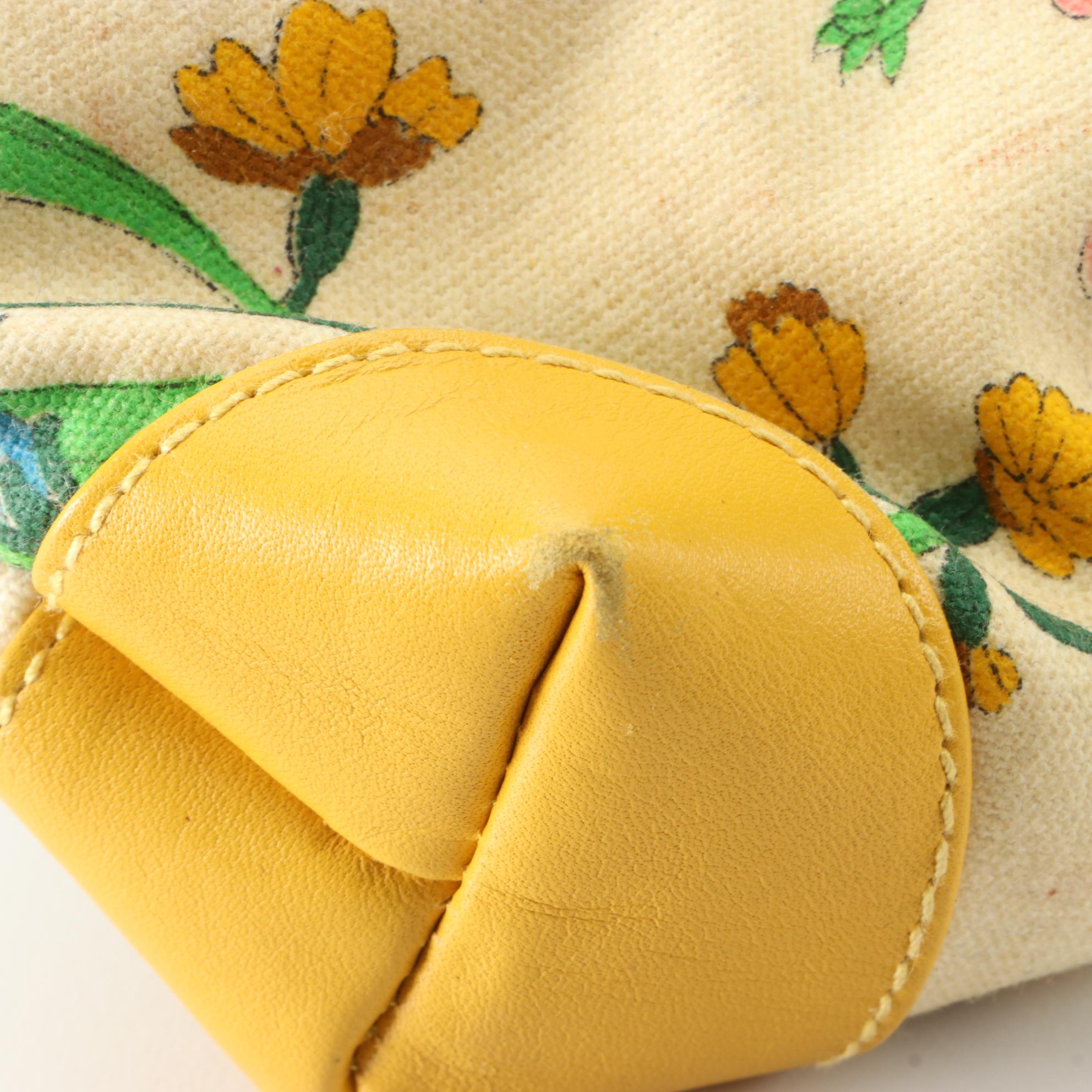 Gucci Floral Frame Bag in Canvas and Leather