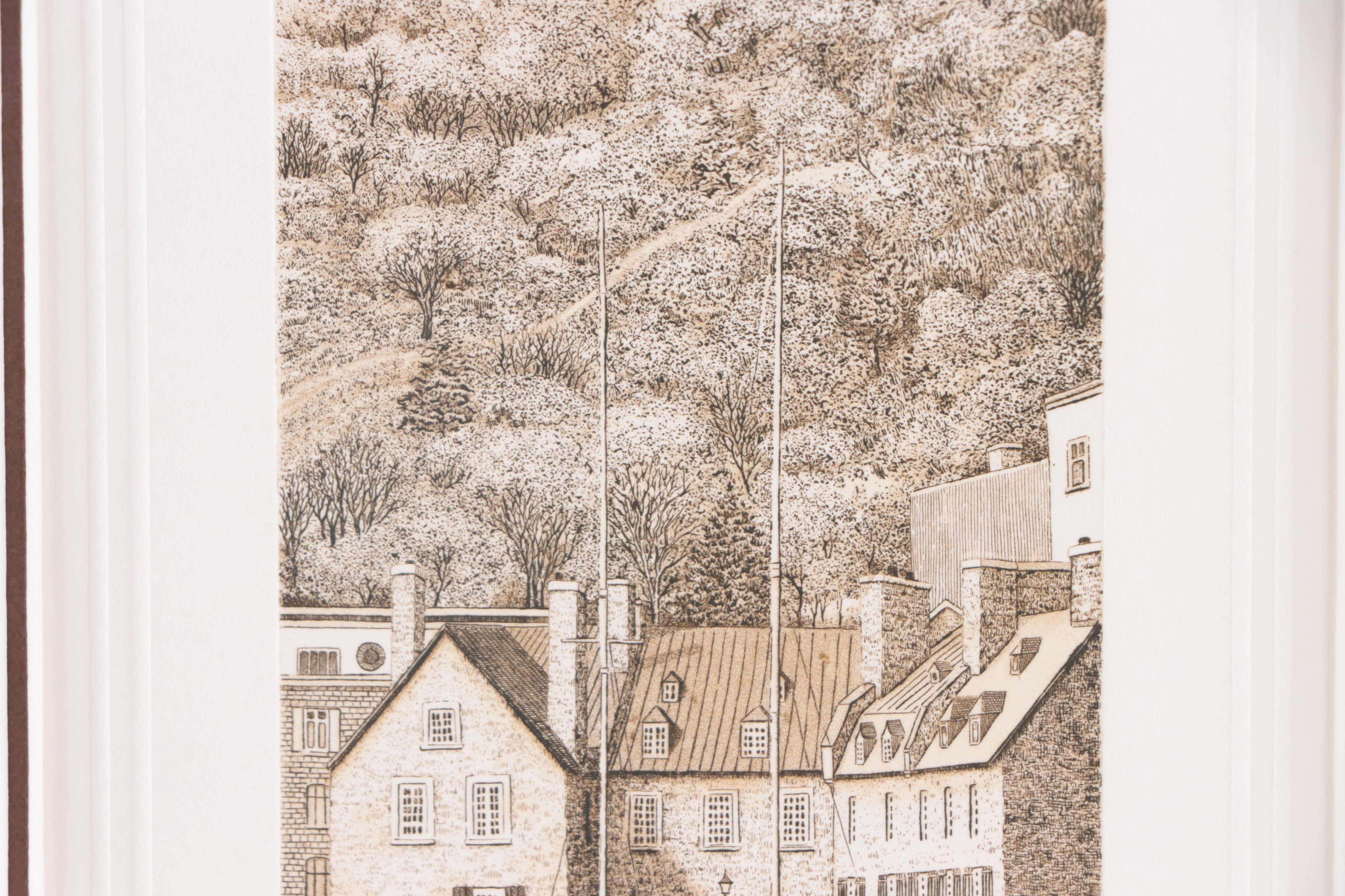 Pascale Gravel d'Autune Etching "La Maison Chevalier Cascade"