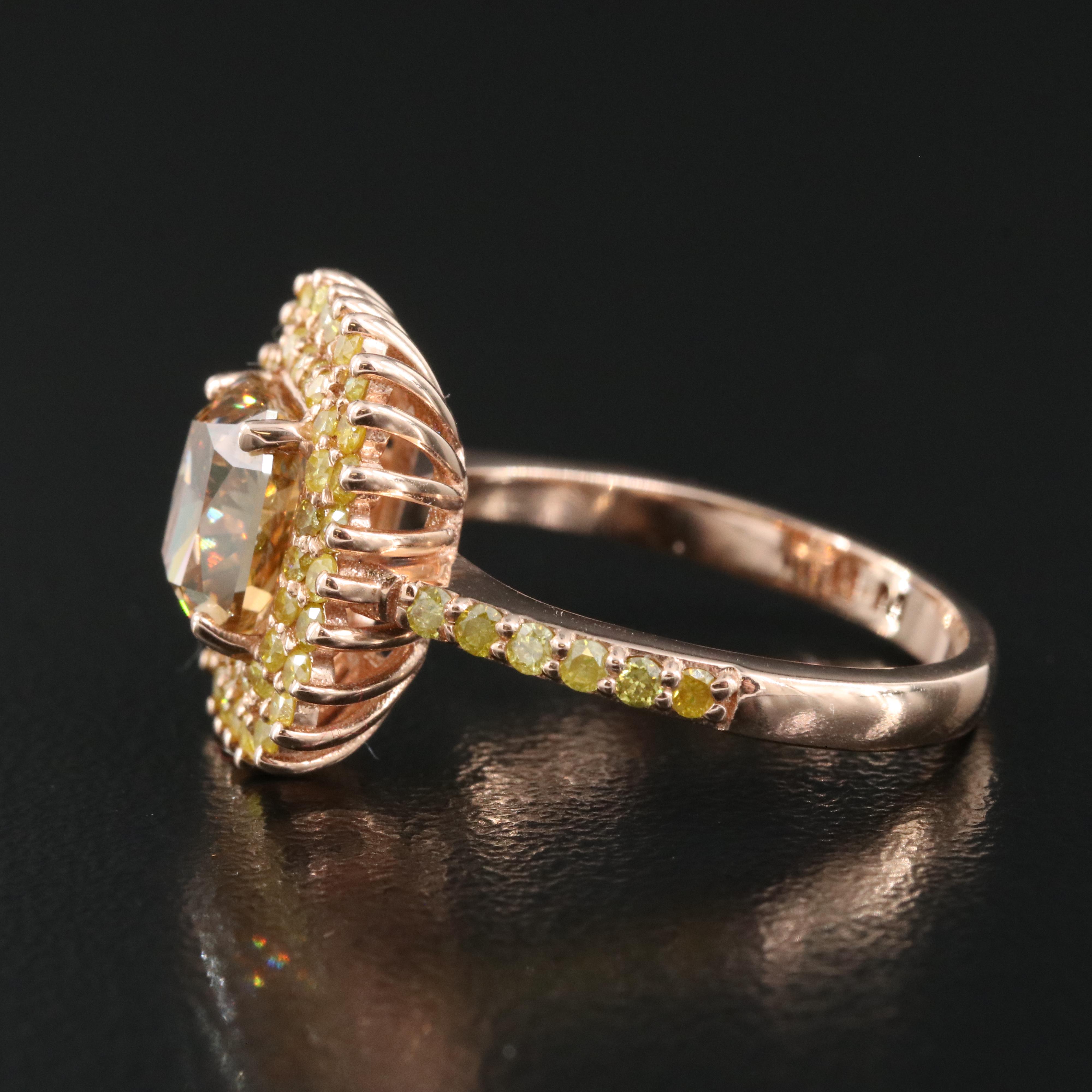 14K Rose Gold 2.94 CTW Diamond Ring with GIA Report