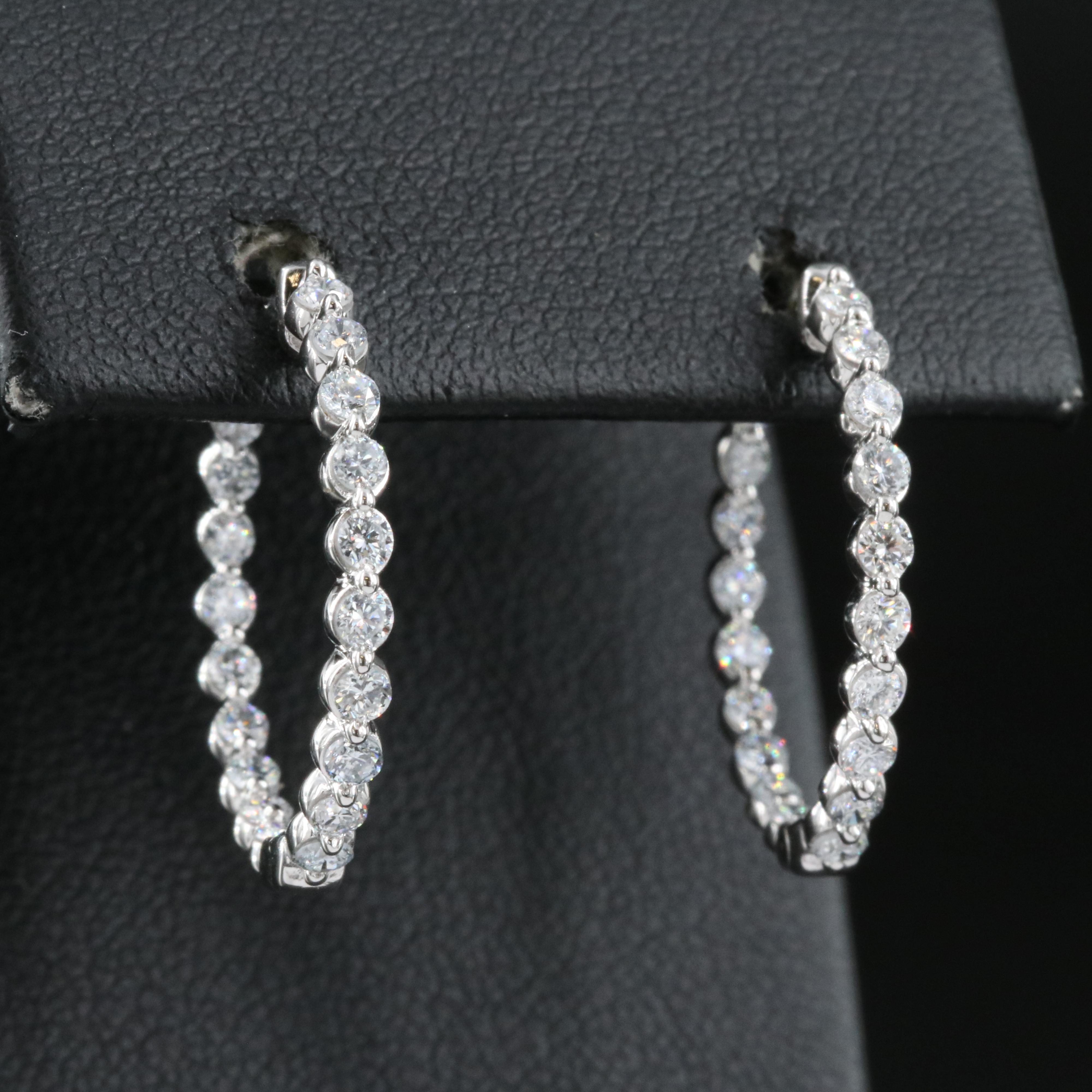 14K 1.00 CTW Lab Grown Diamond Inside-Out Hoop Earrings with IGI Report