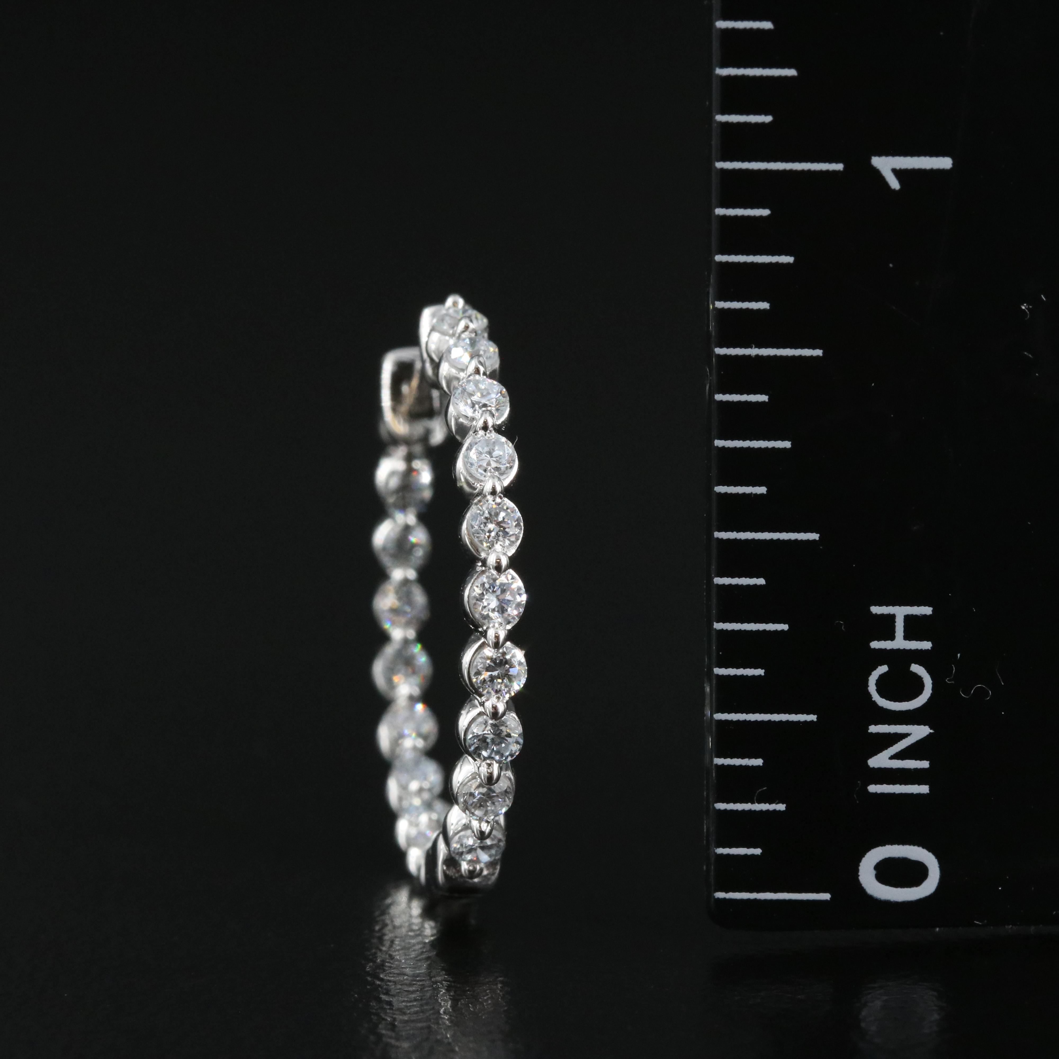 14K 1.00 CTW Lab Grown Diamond Inside-Out Hoop Earrings with IGI Report