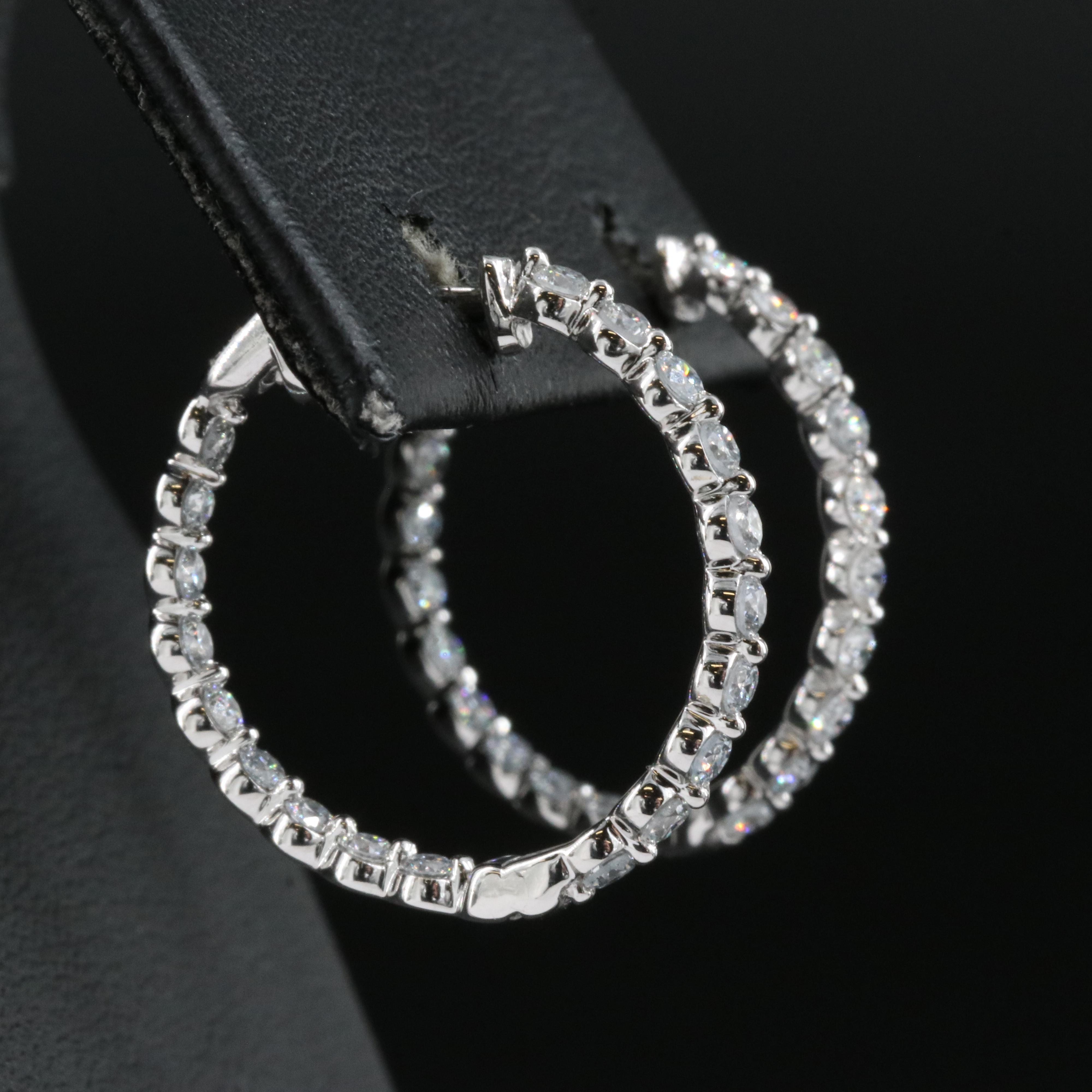 14K 1.00 CTW Lab Grown Diamond Inside-Out Hoop Earrings with IGI Report