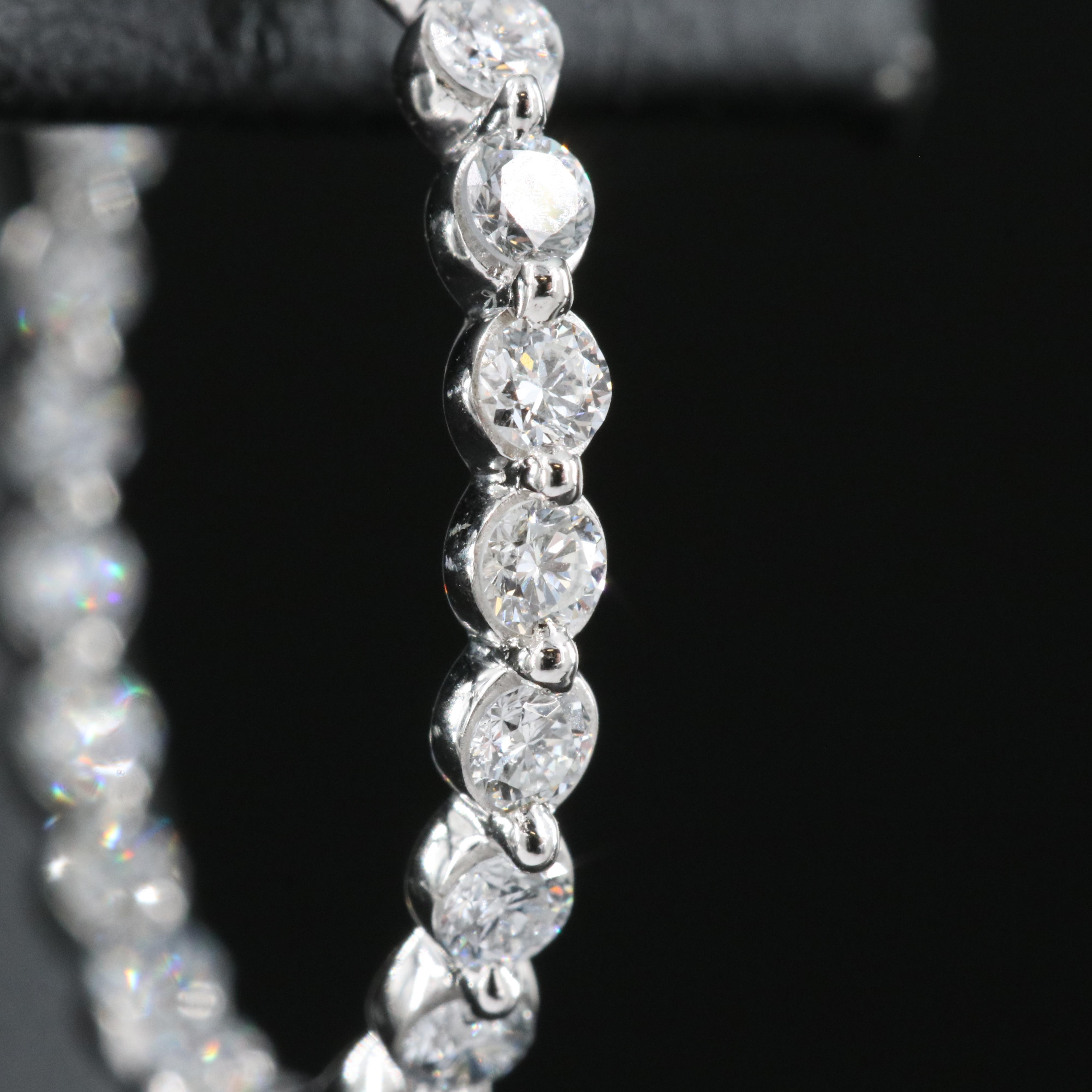 14K 1.00 CTW Lab Grown Diamond Inside-Out Hoop Earrings with IGI Report