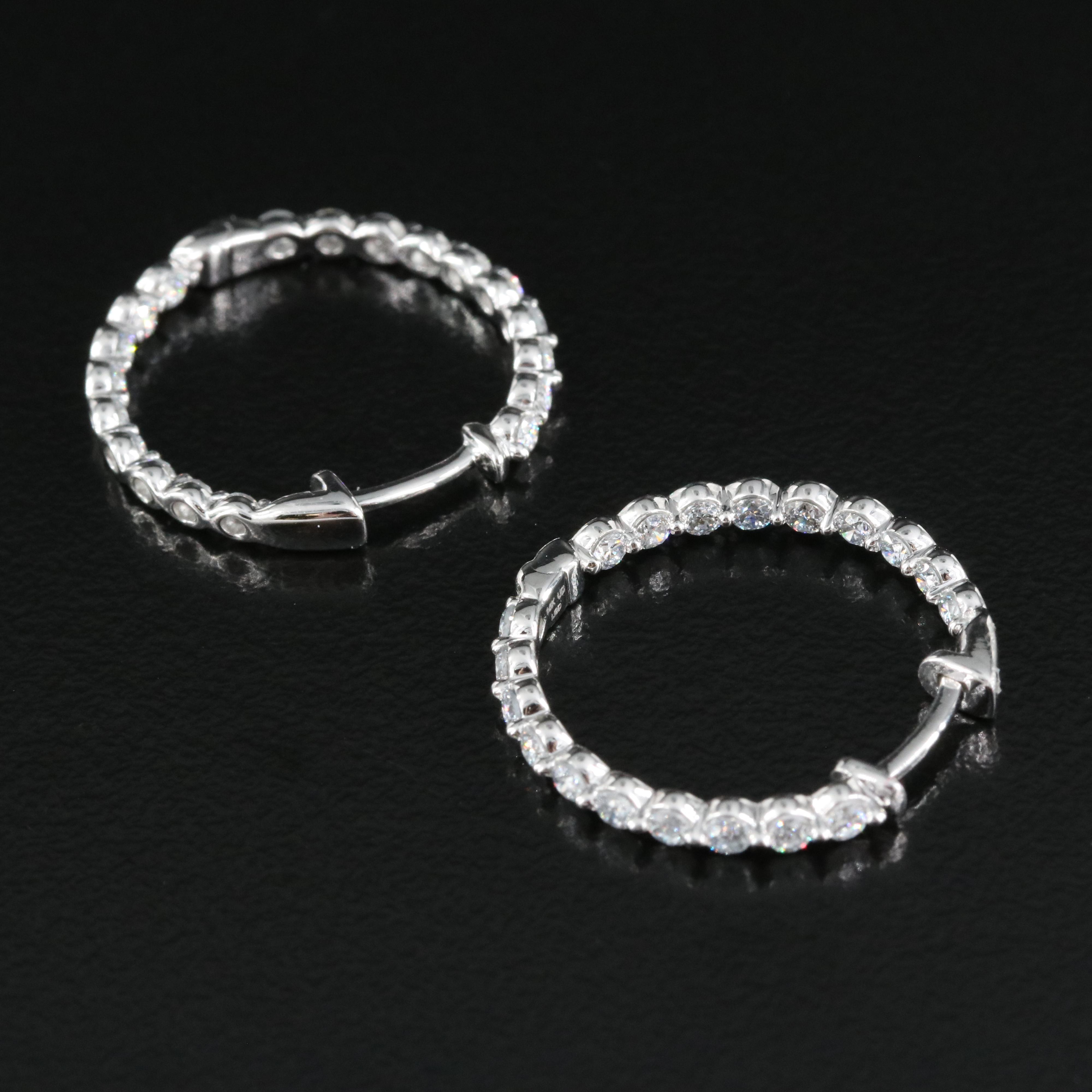 14K 1.00 CTW Lab Grown Diamond Inside-Out Hoop Earrings with IGI Report