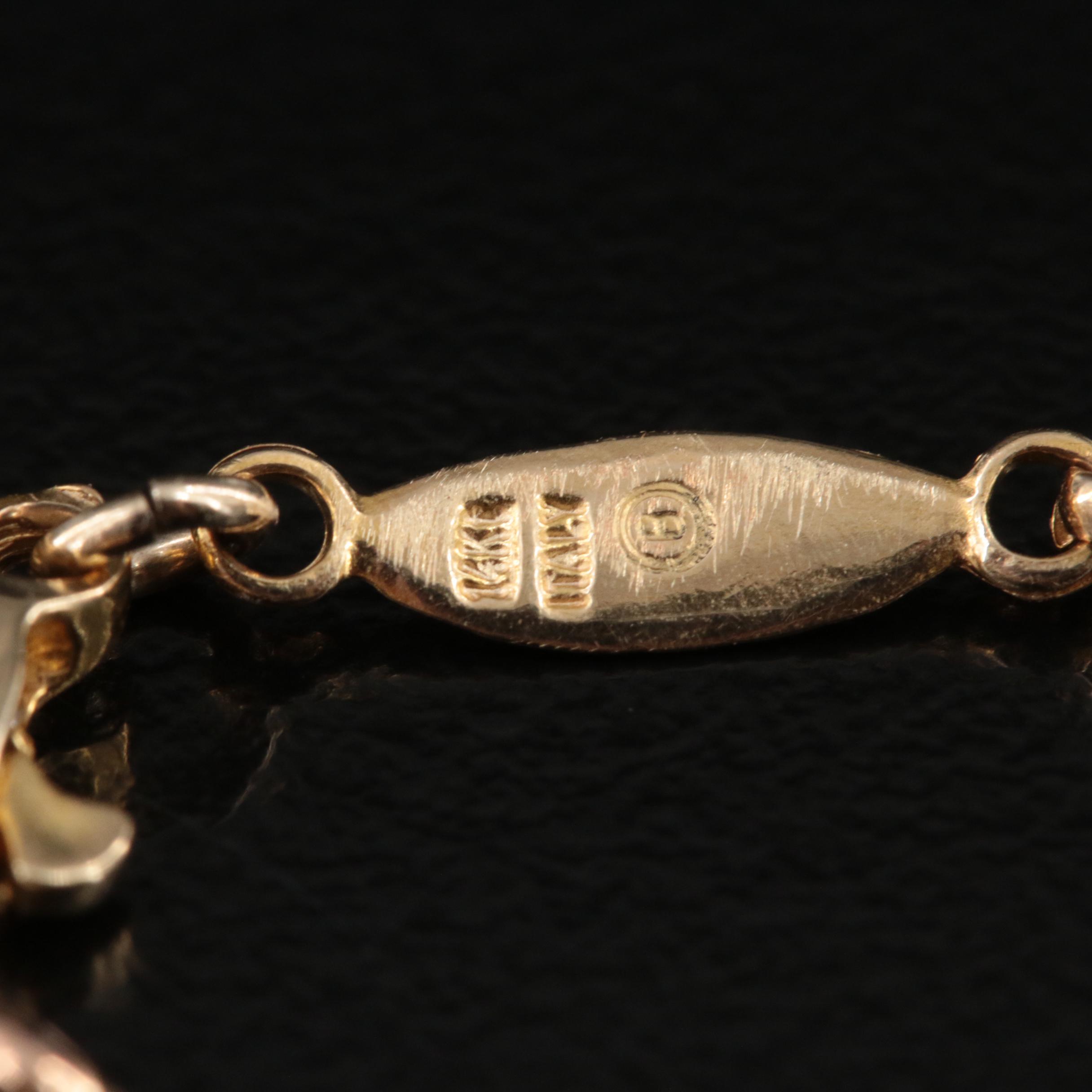 Italian 14K Filigree Station Anklet