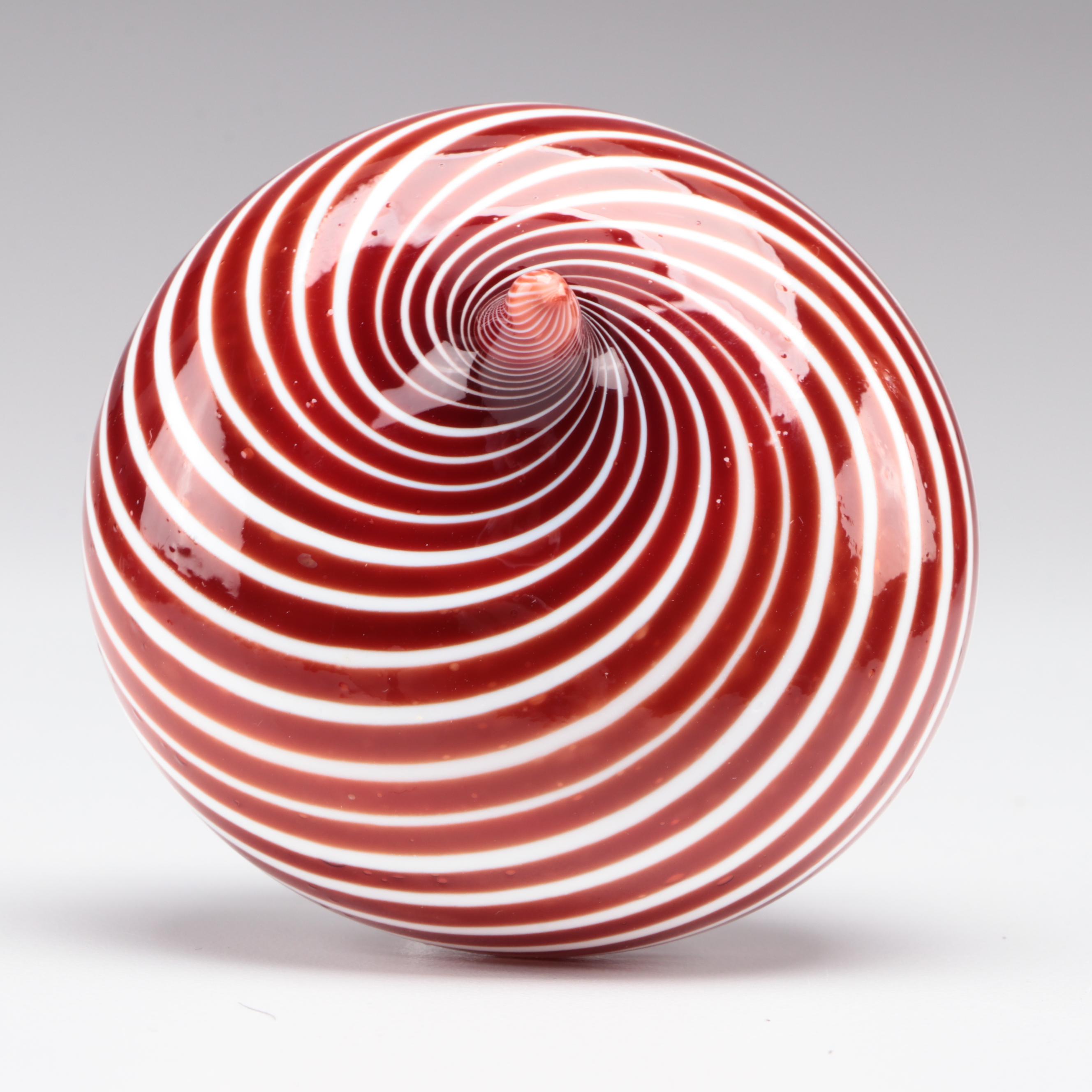 Art Institute of Chicago Iridescent Pulled and Striped Art Glass Ornaments