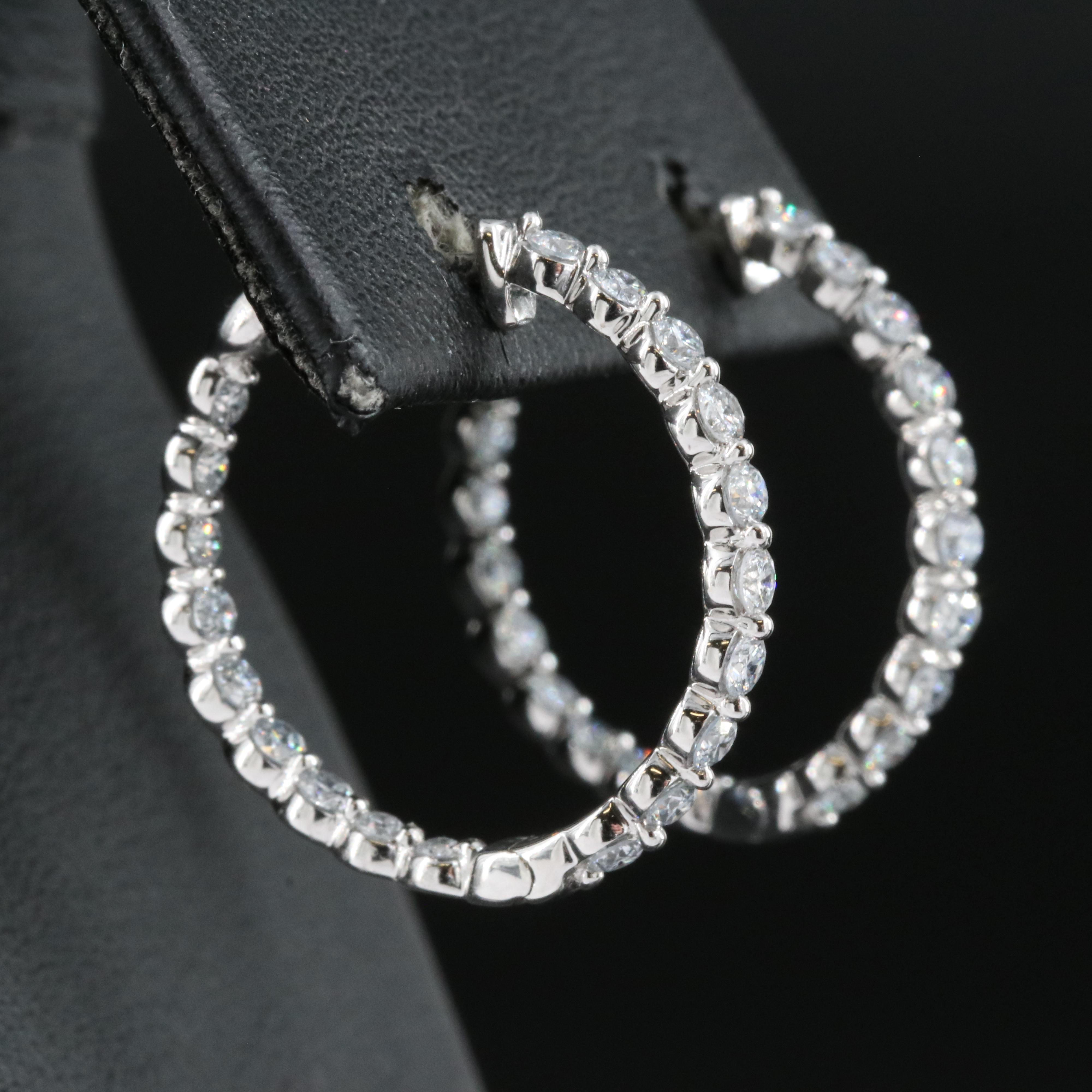 14K 1.00 CTW Lab Grown Diamond Inside-Out Hoop Earrings