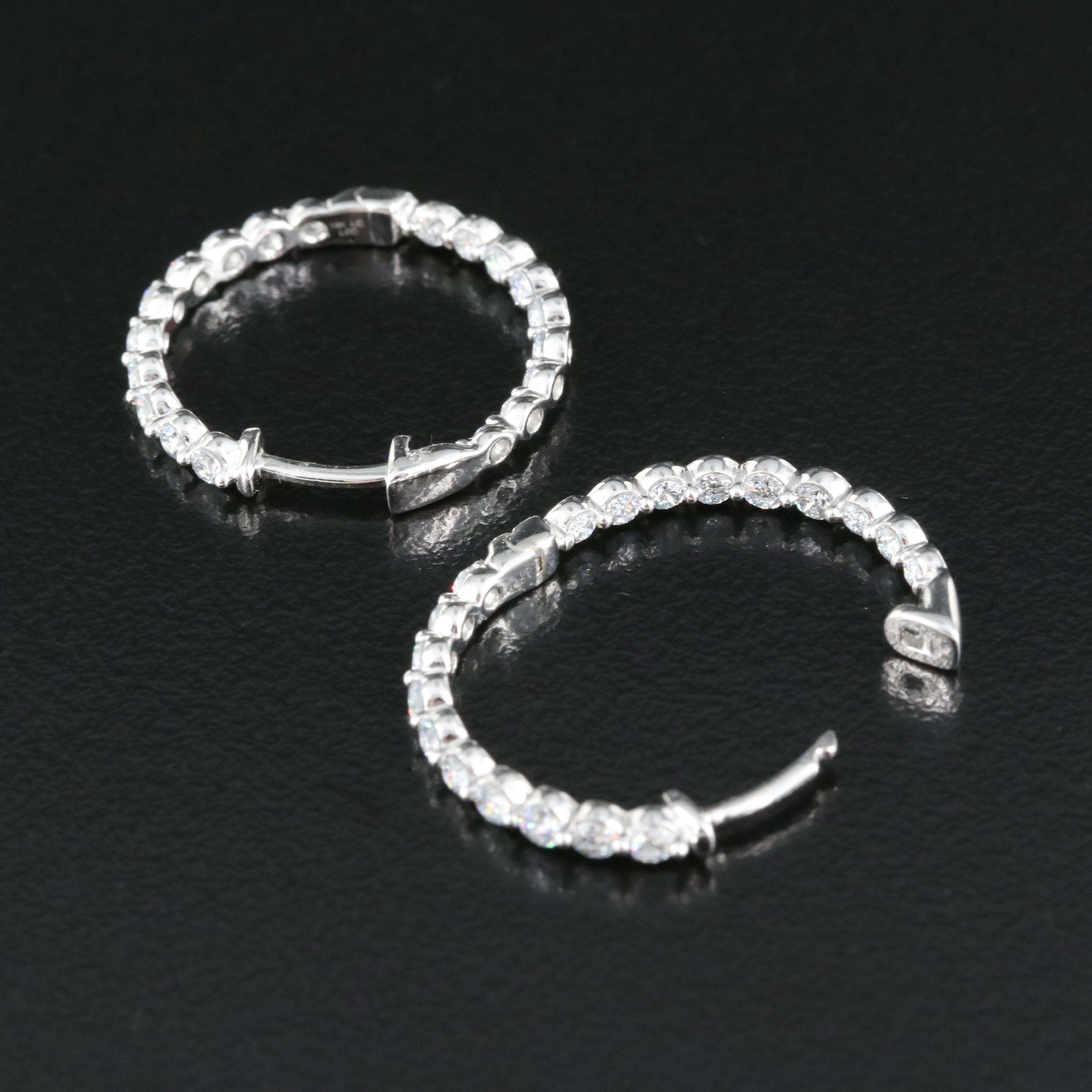 14K 1.00 CTW Lab Grown Diamond Inside-Out Hoop Earrings