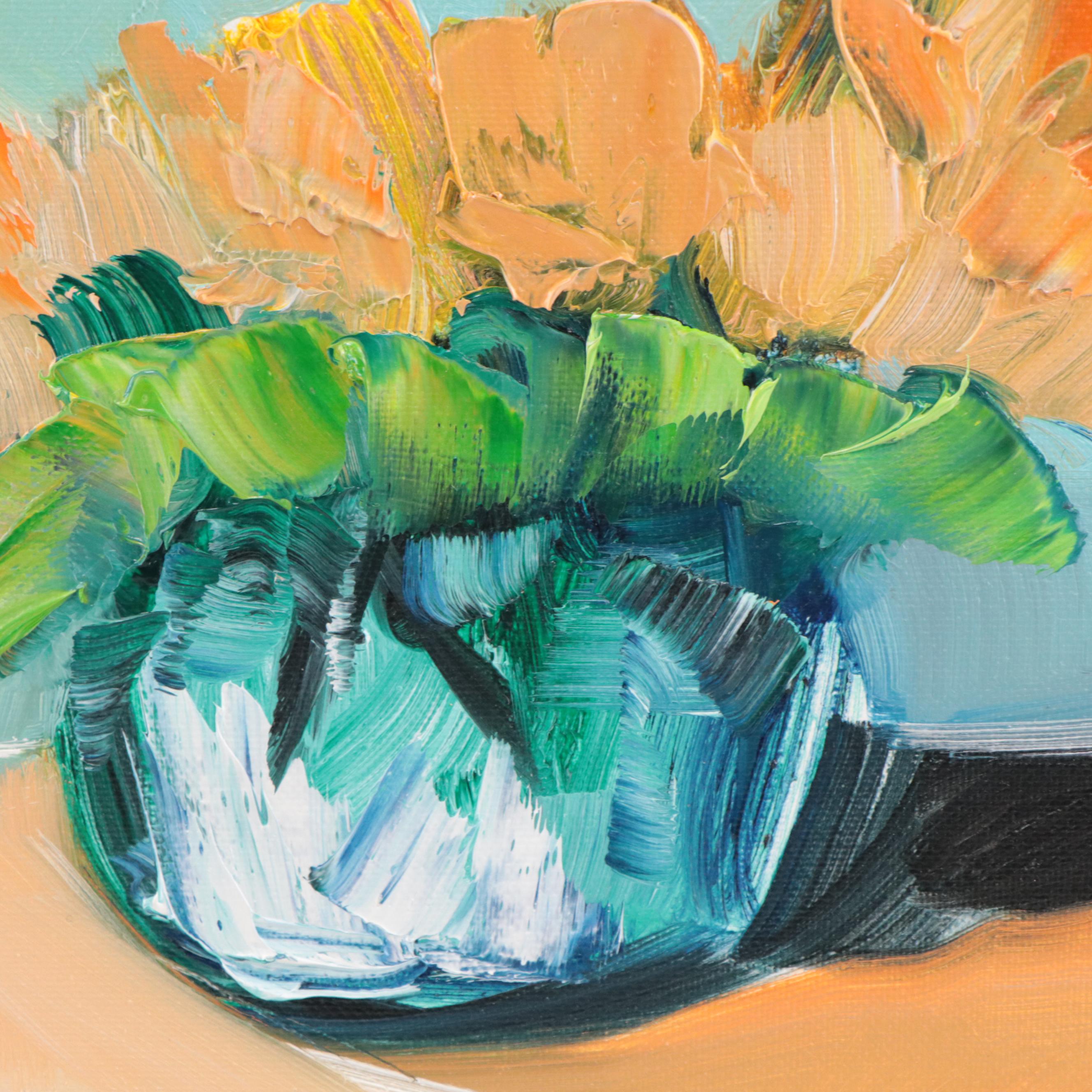 José M. Lima Floral Still Life Oil Painting, 2023