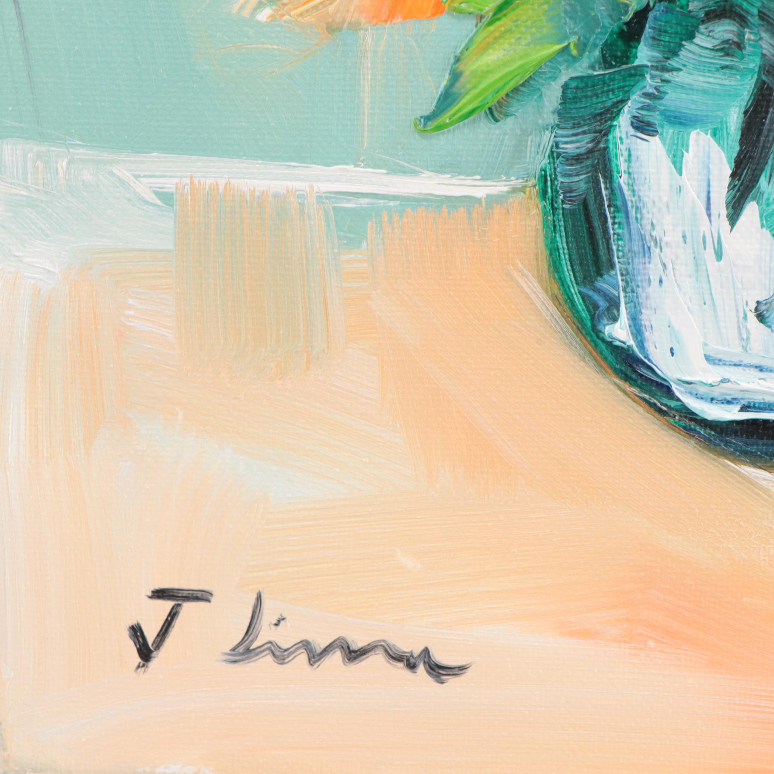 José M. Lima Floral Still Life Oil Painting, 2023