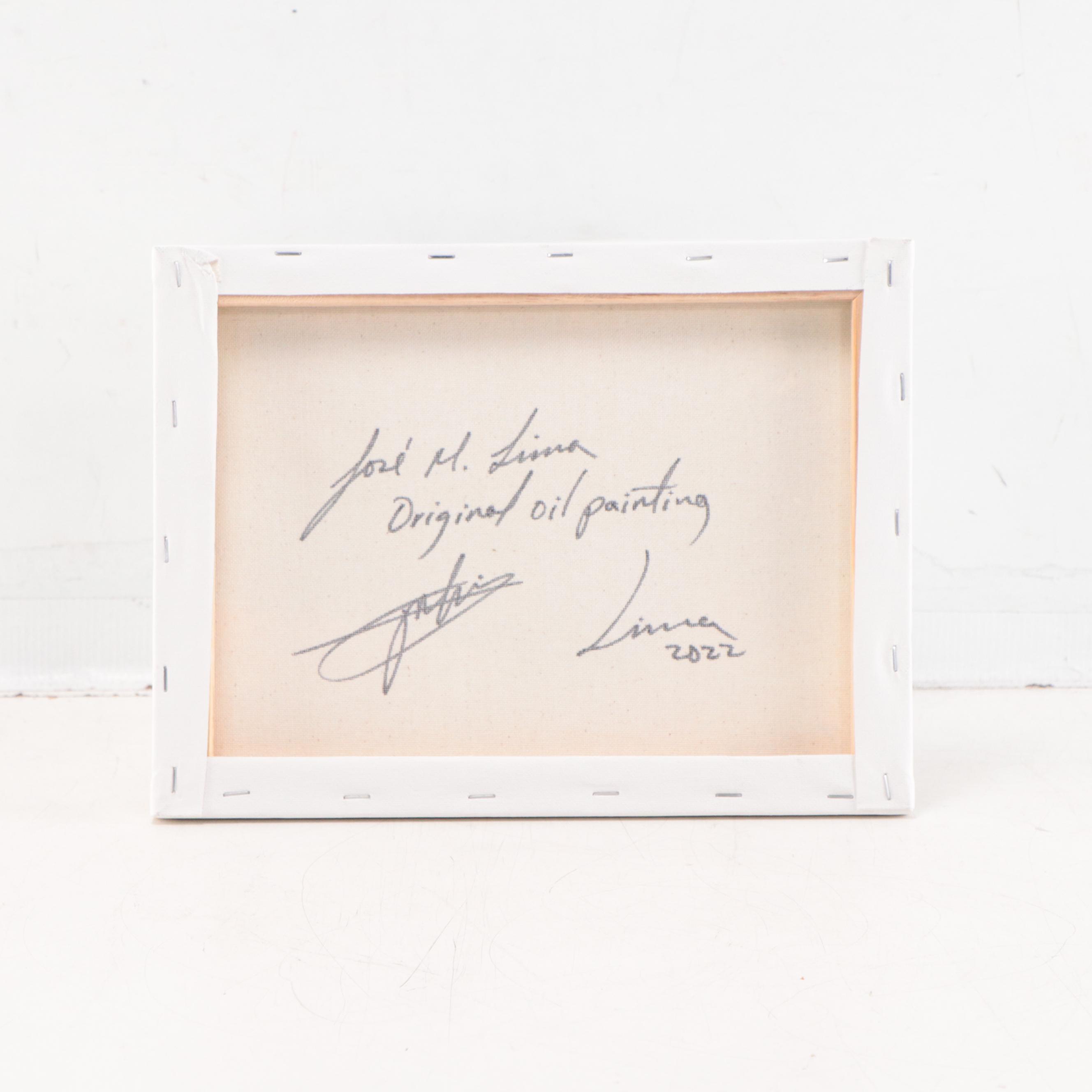 José M. Lima Floral Still Life Oil Painting, 2023