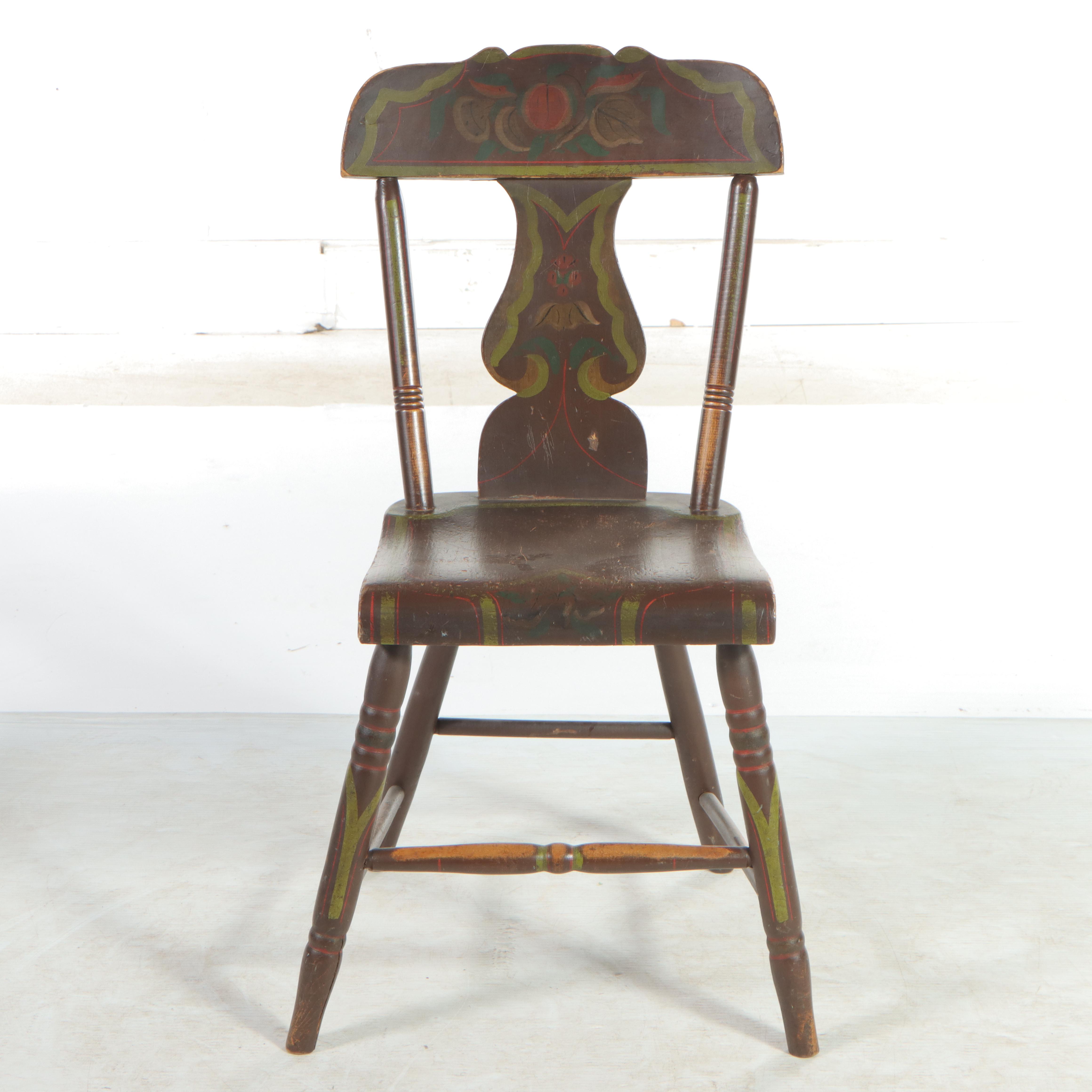 Four American Paint-Decorated "Fancy" Side Chairs, 19th Century