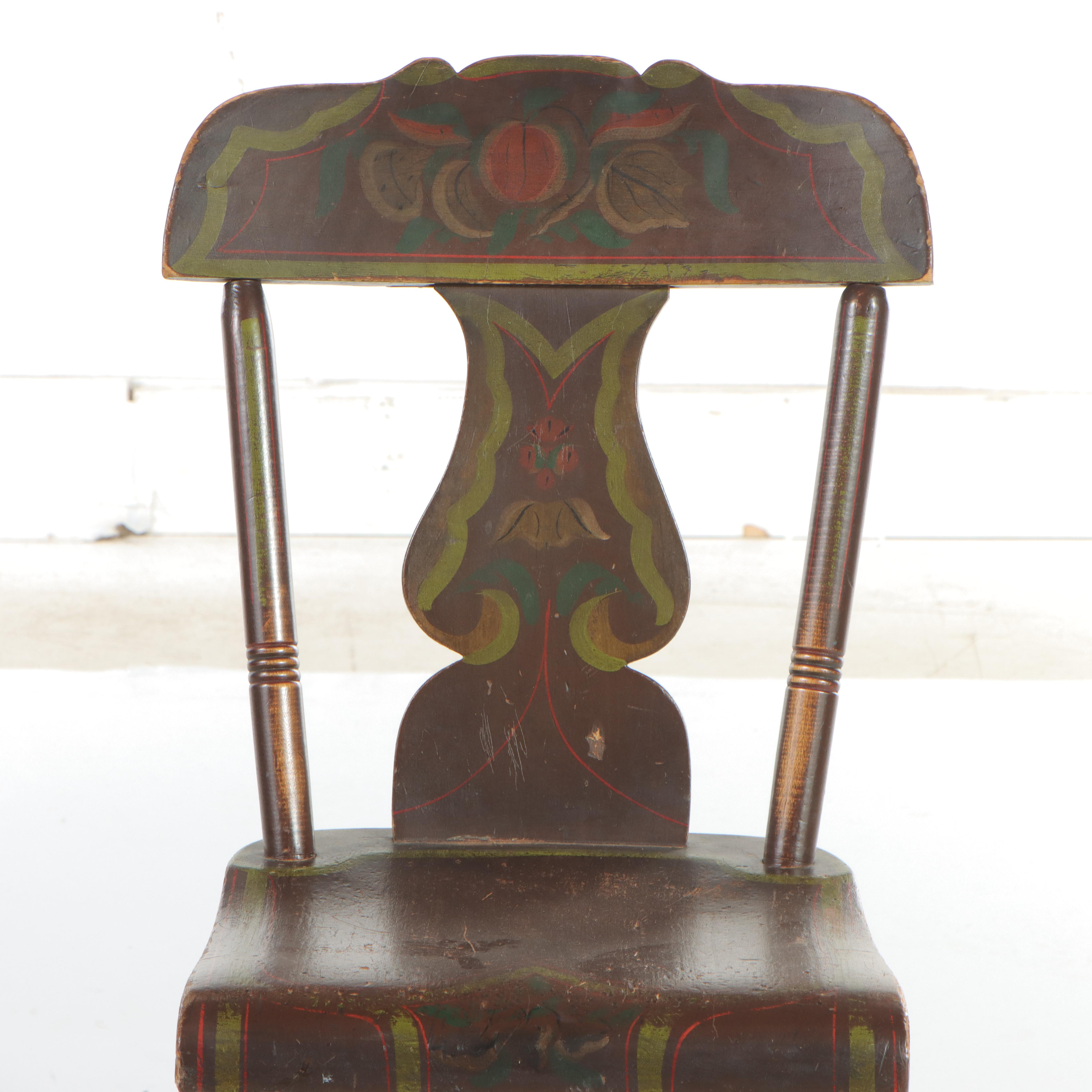 Four American Paint-Decorated "Fancy" Side Chairs, 19th Century