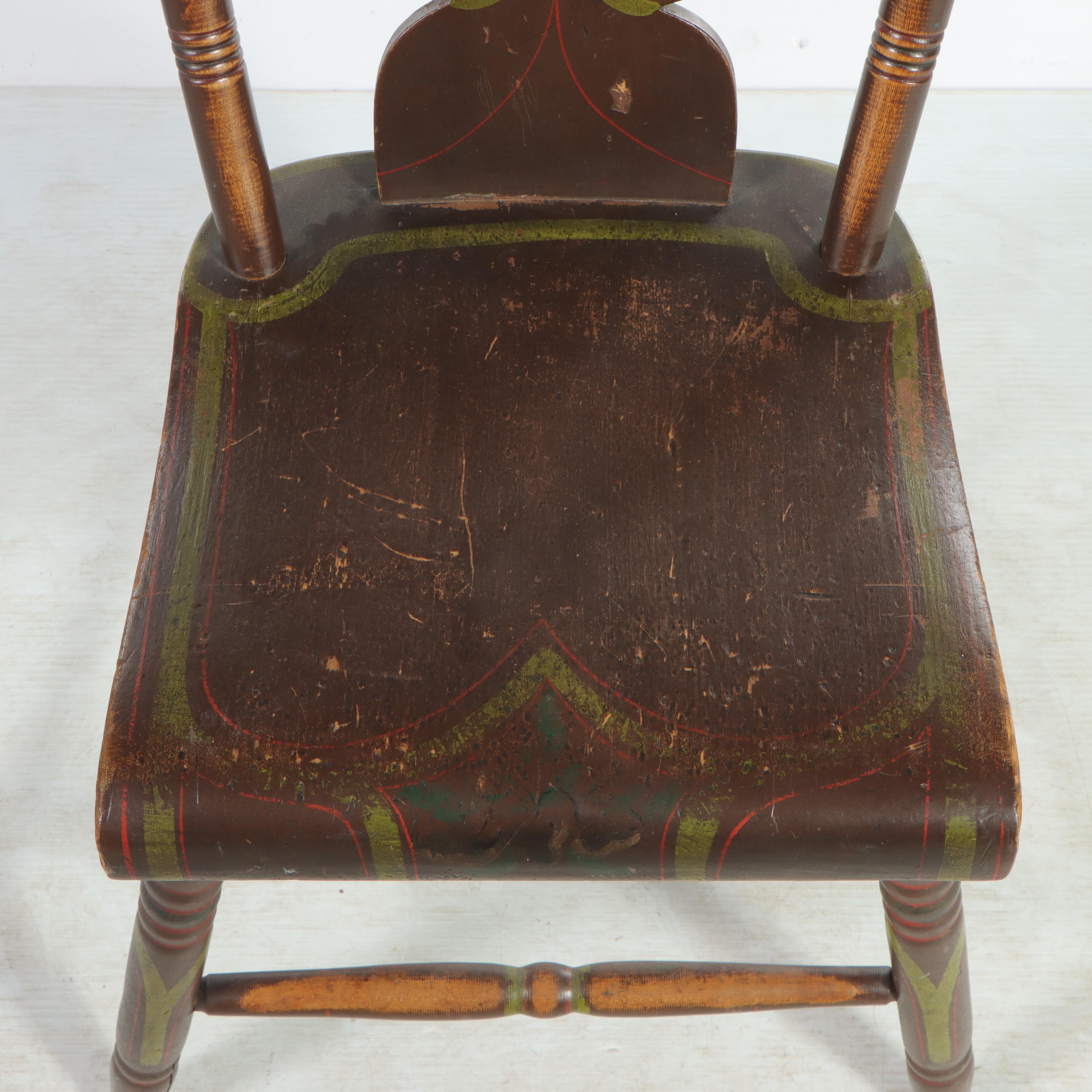 Four American Paint-Decorated "Fancy" Side Chairs, 19th Century