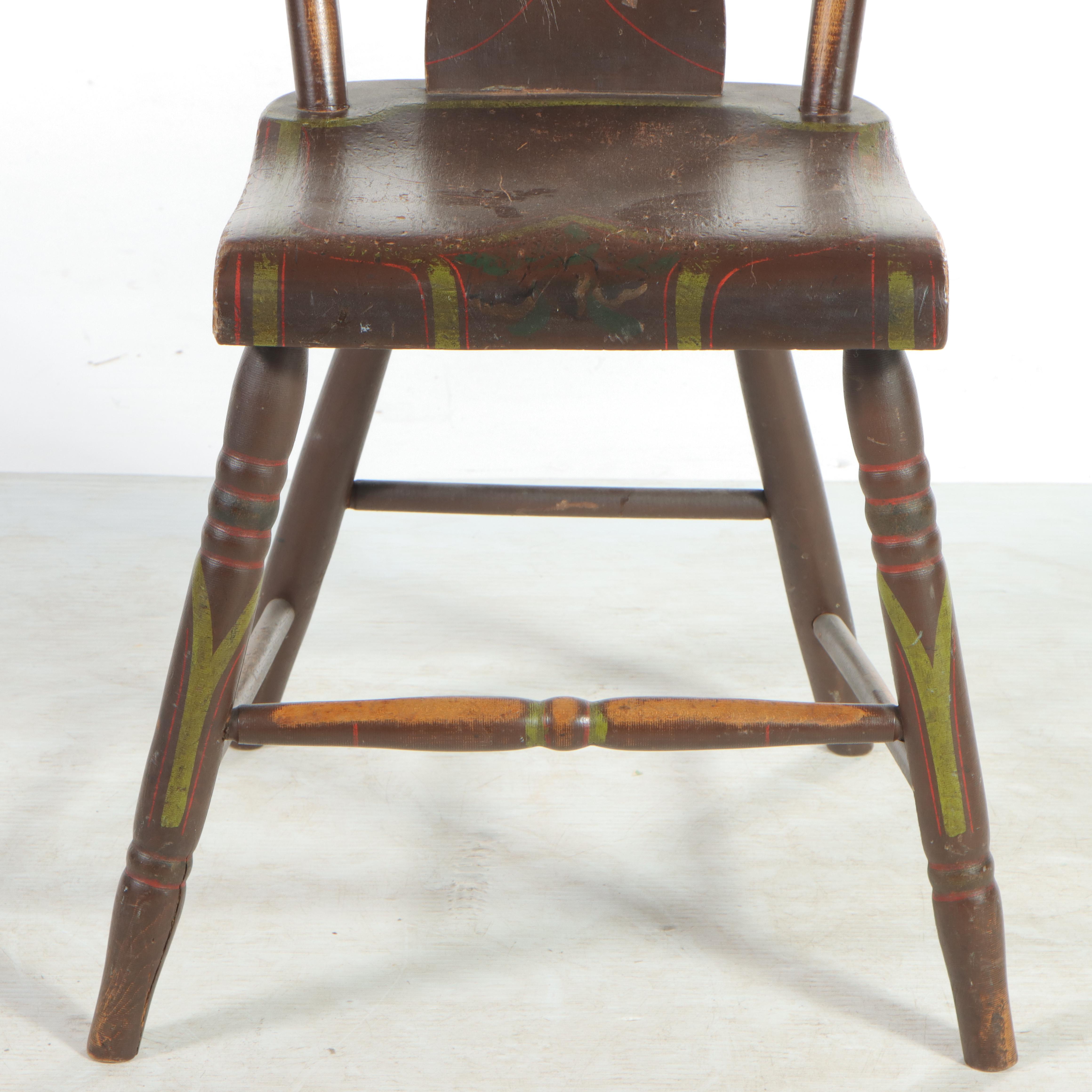 Four American Paint-Decorated "Fancy" Side Chairs, 19th Century