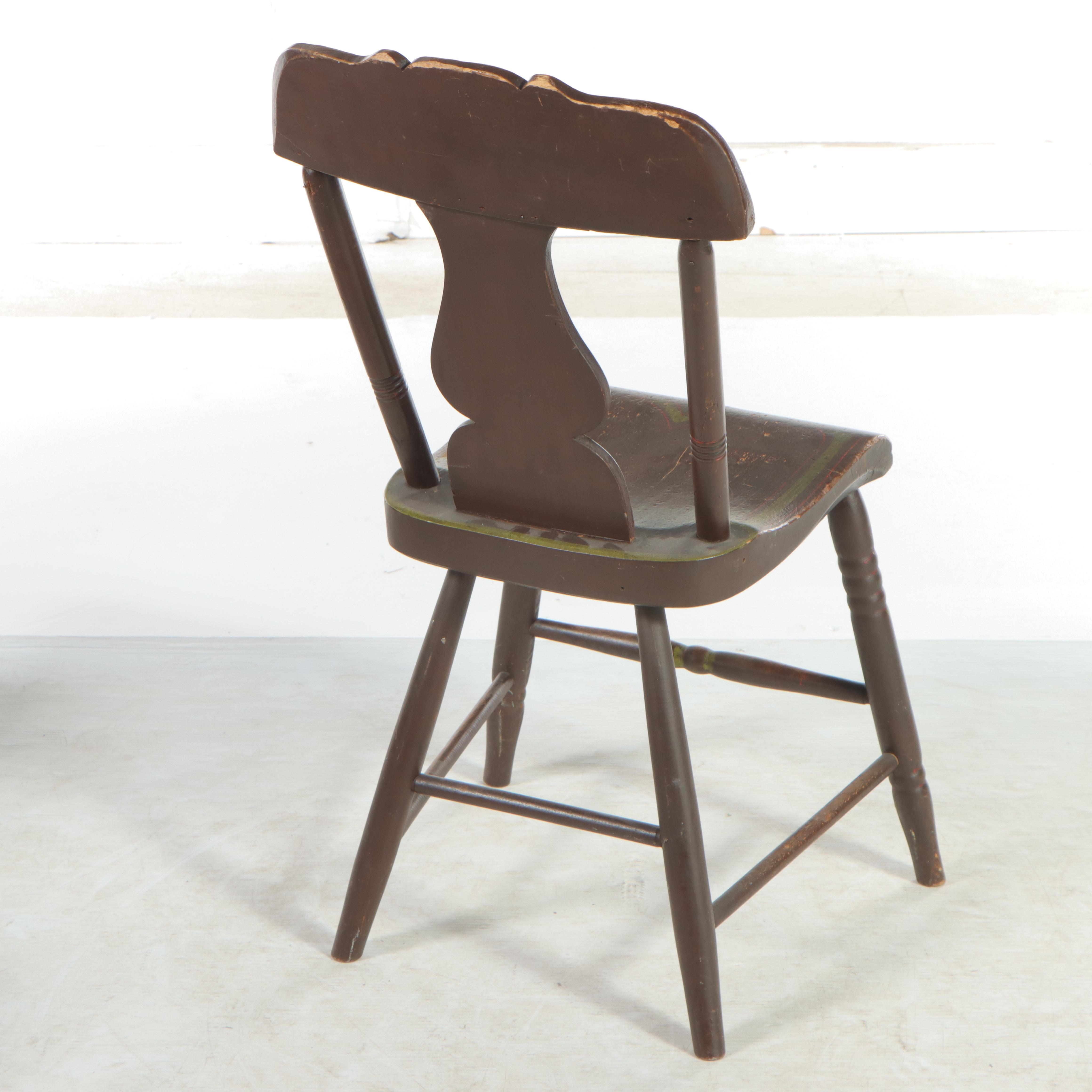 Four American Paint-Decorated "Fancy" Side Chairs, 19th Century