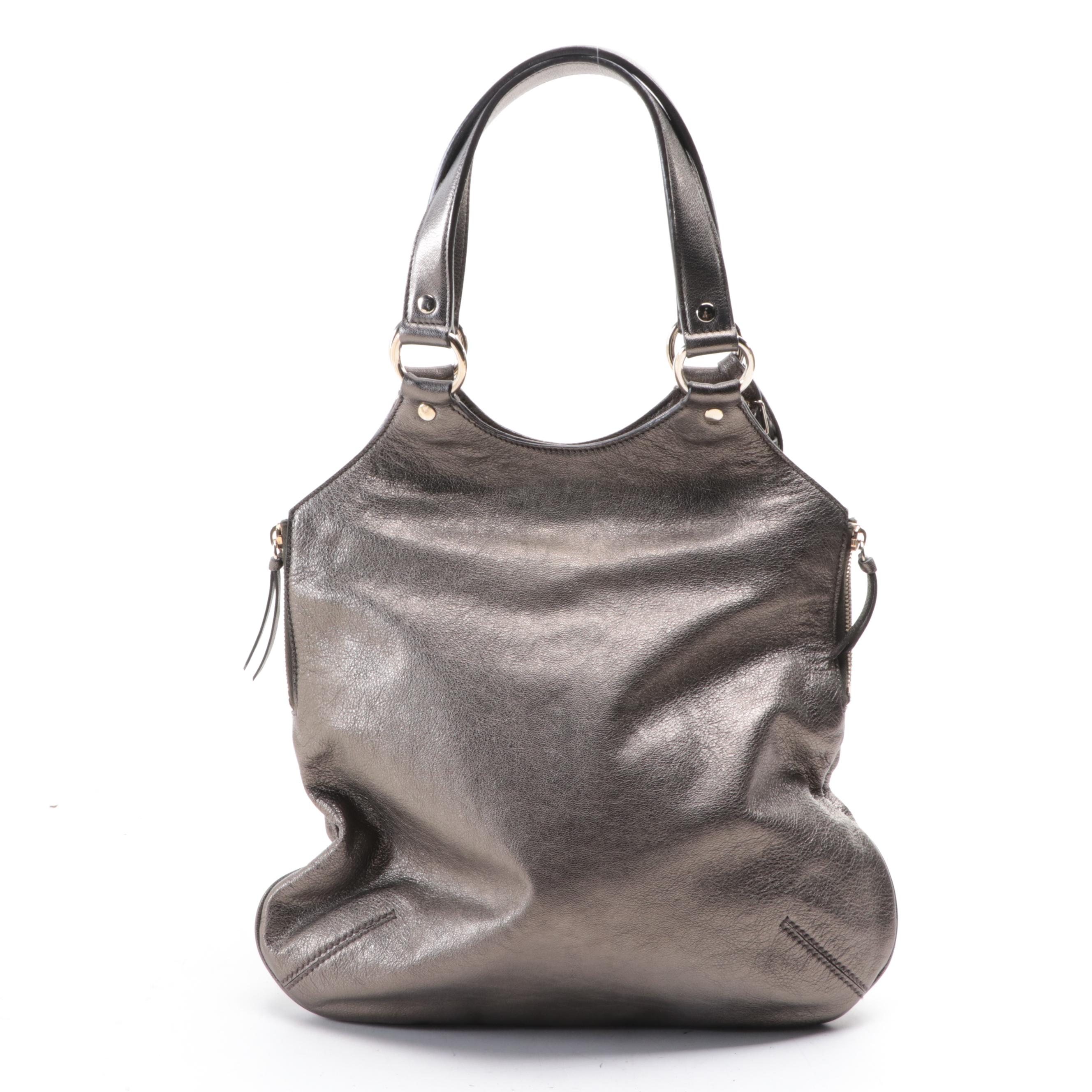 Yves Saint Laurent Metallic Leather Top Handle Bag