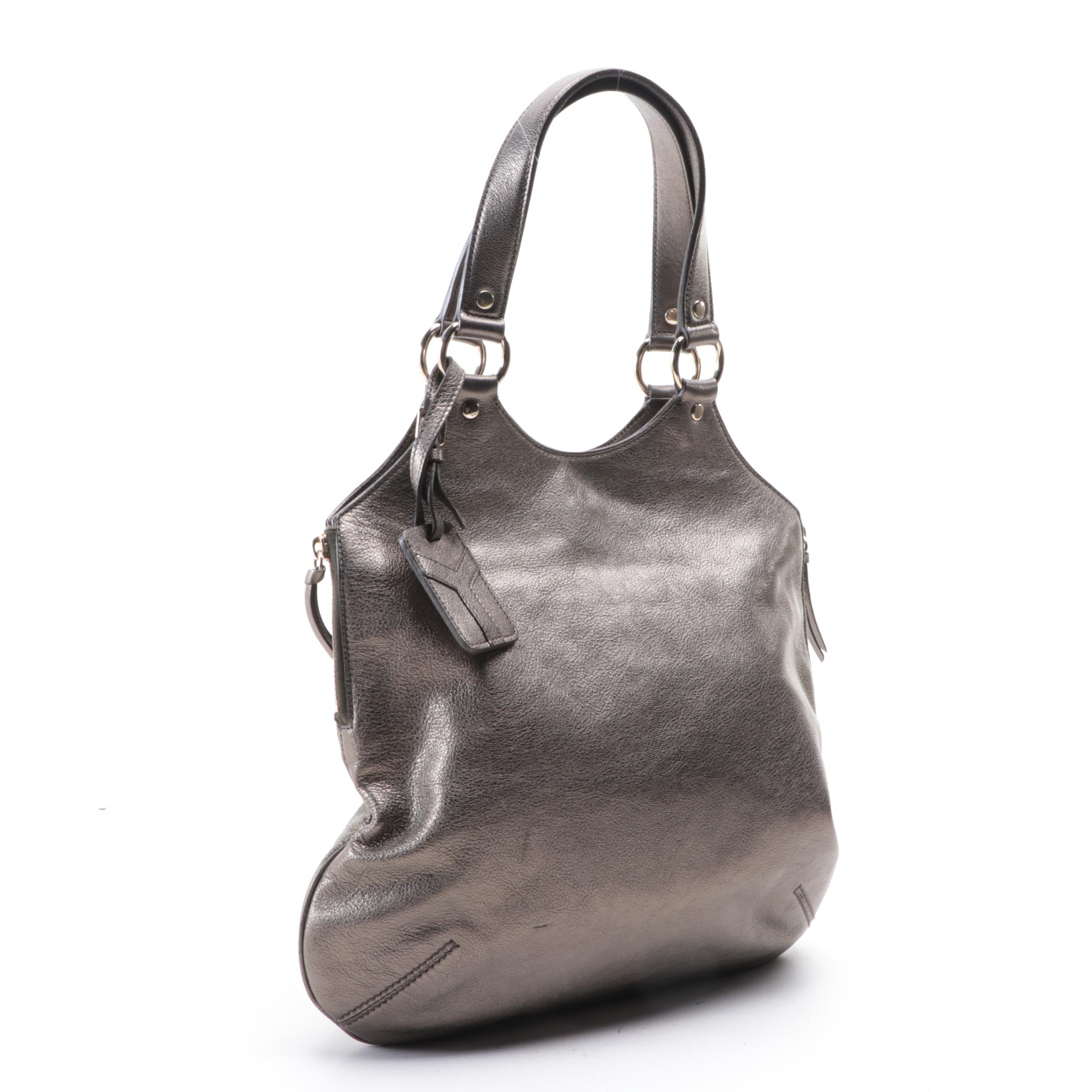 Yves Saint Laurent Metallic Leather Top Handle Bag