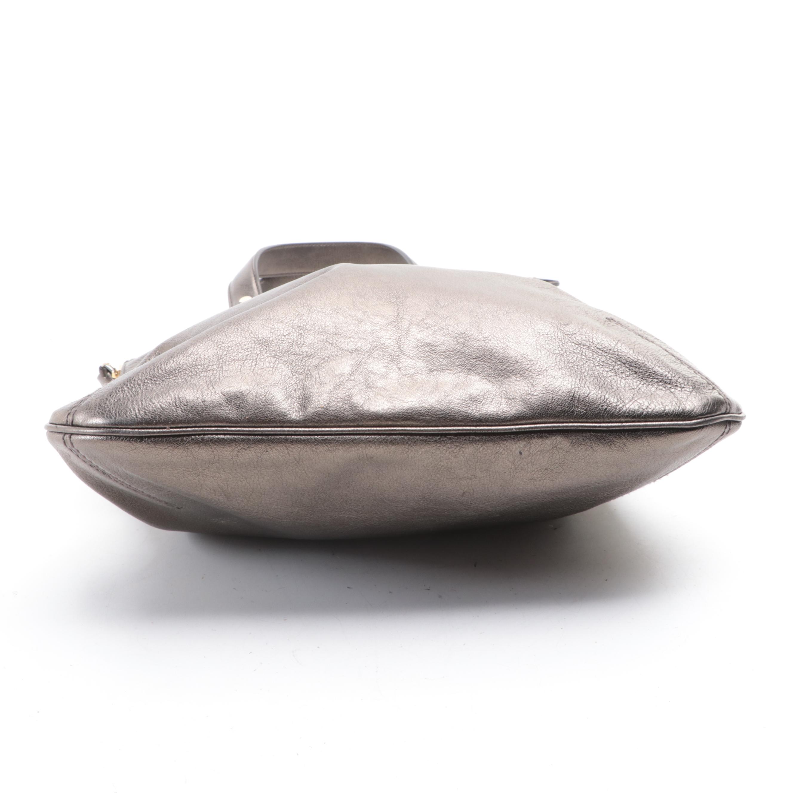 Yves Saint Laurent Metallic Leather Top Handle Bag