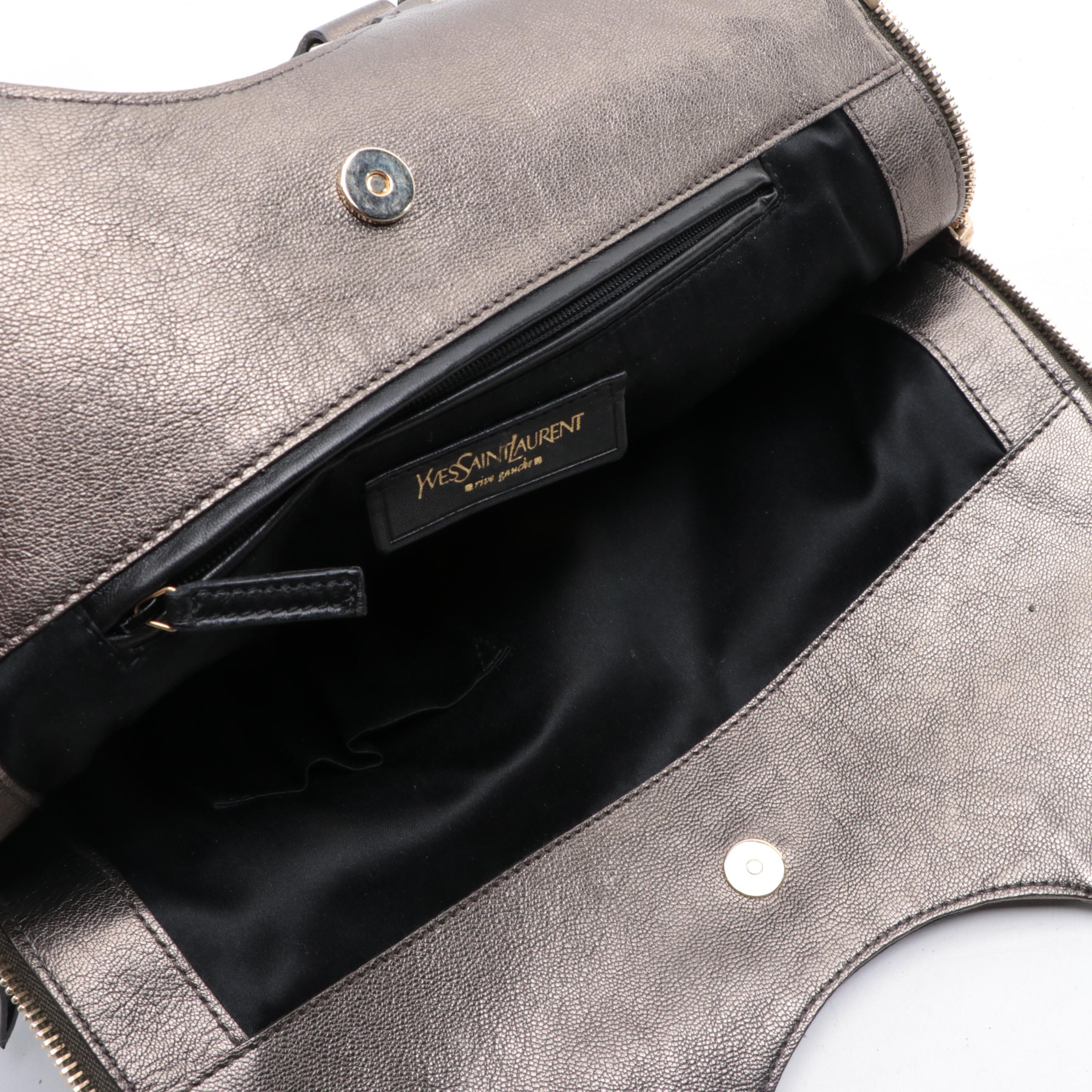 Yves Saint Laurent Metallic Leather Top Handle Bag