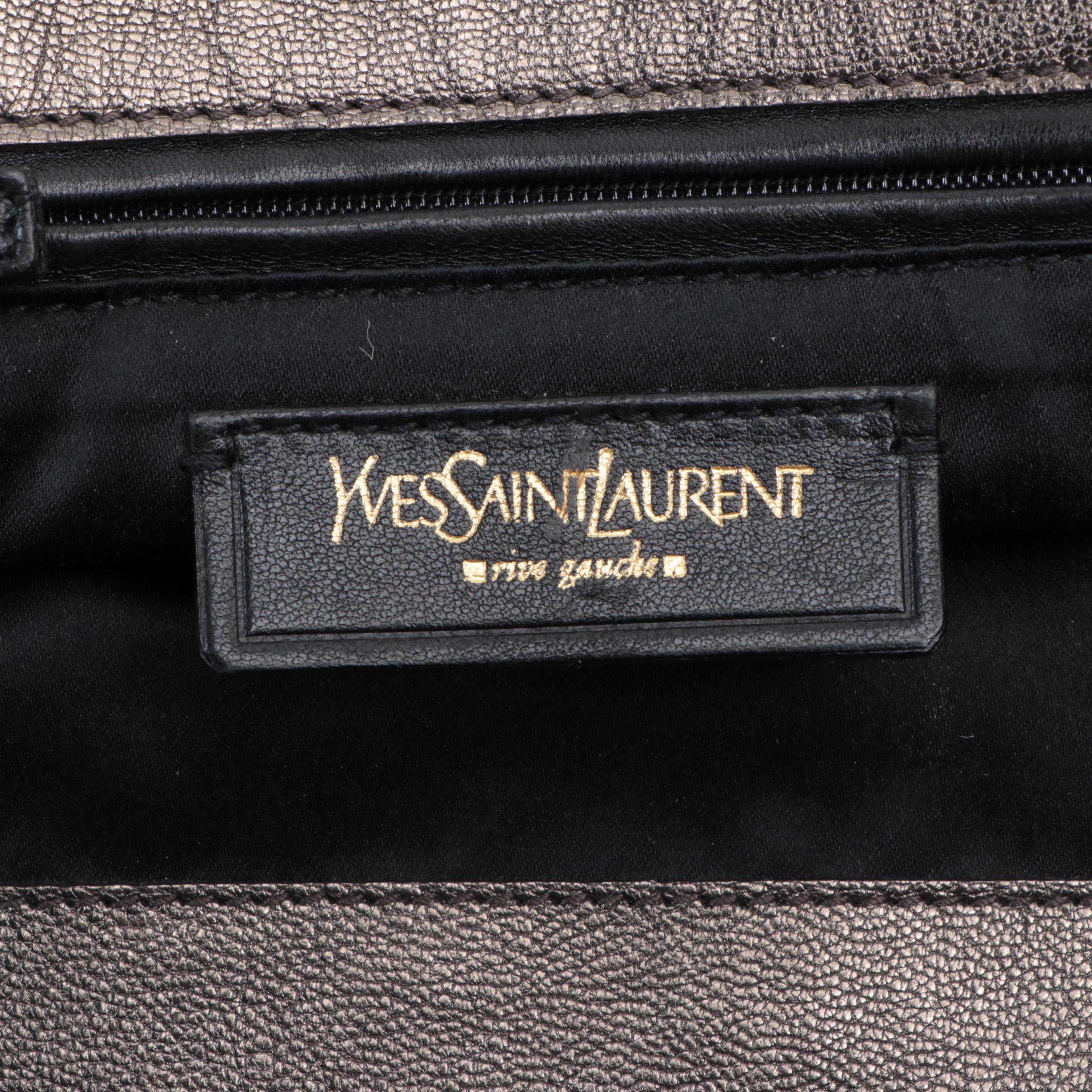 Yves Saint Laurent Metallic Leather Top Handle Bag