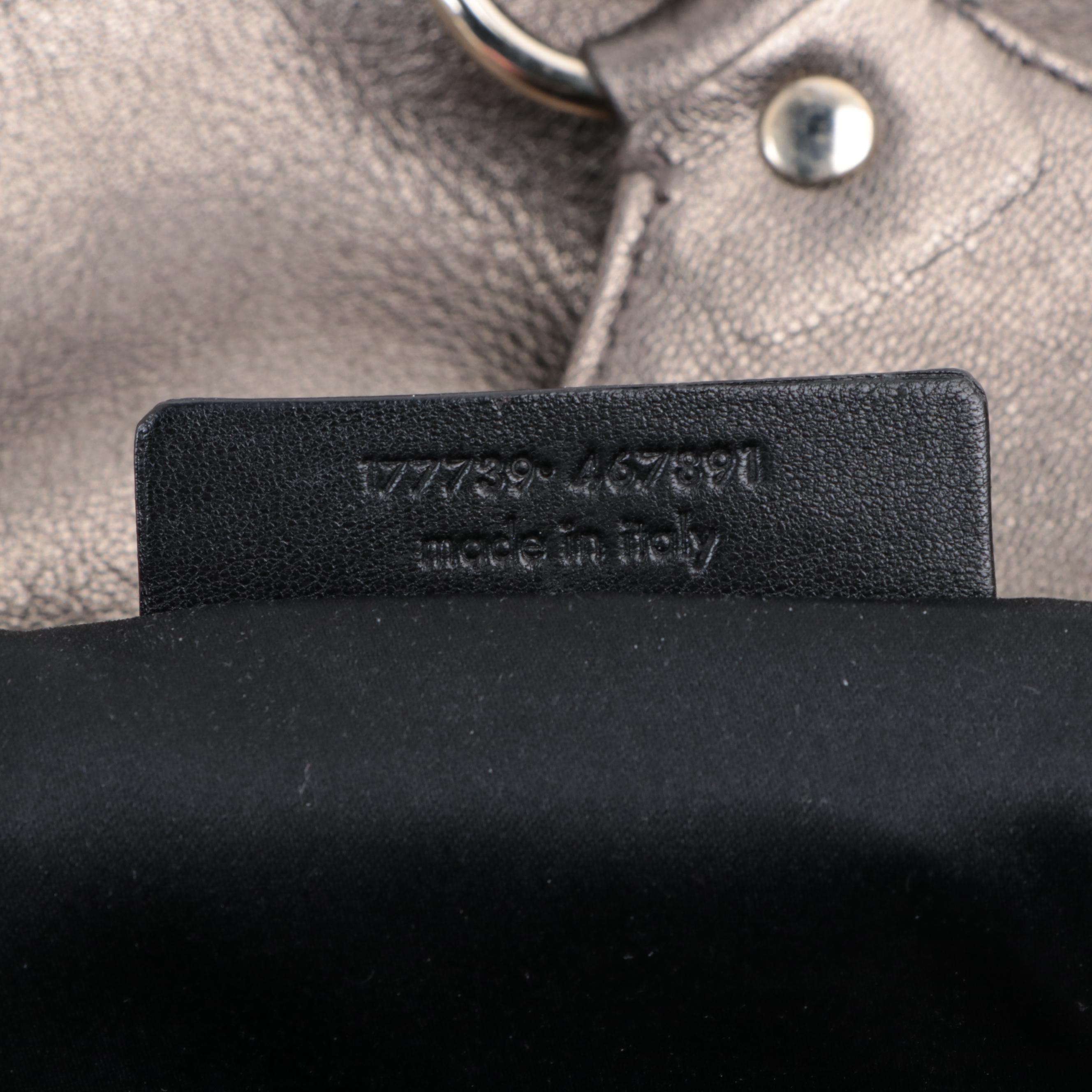 Yves Saint Laurent Metallic Leather Top Handle Bag