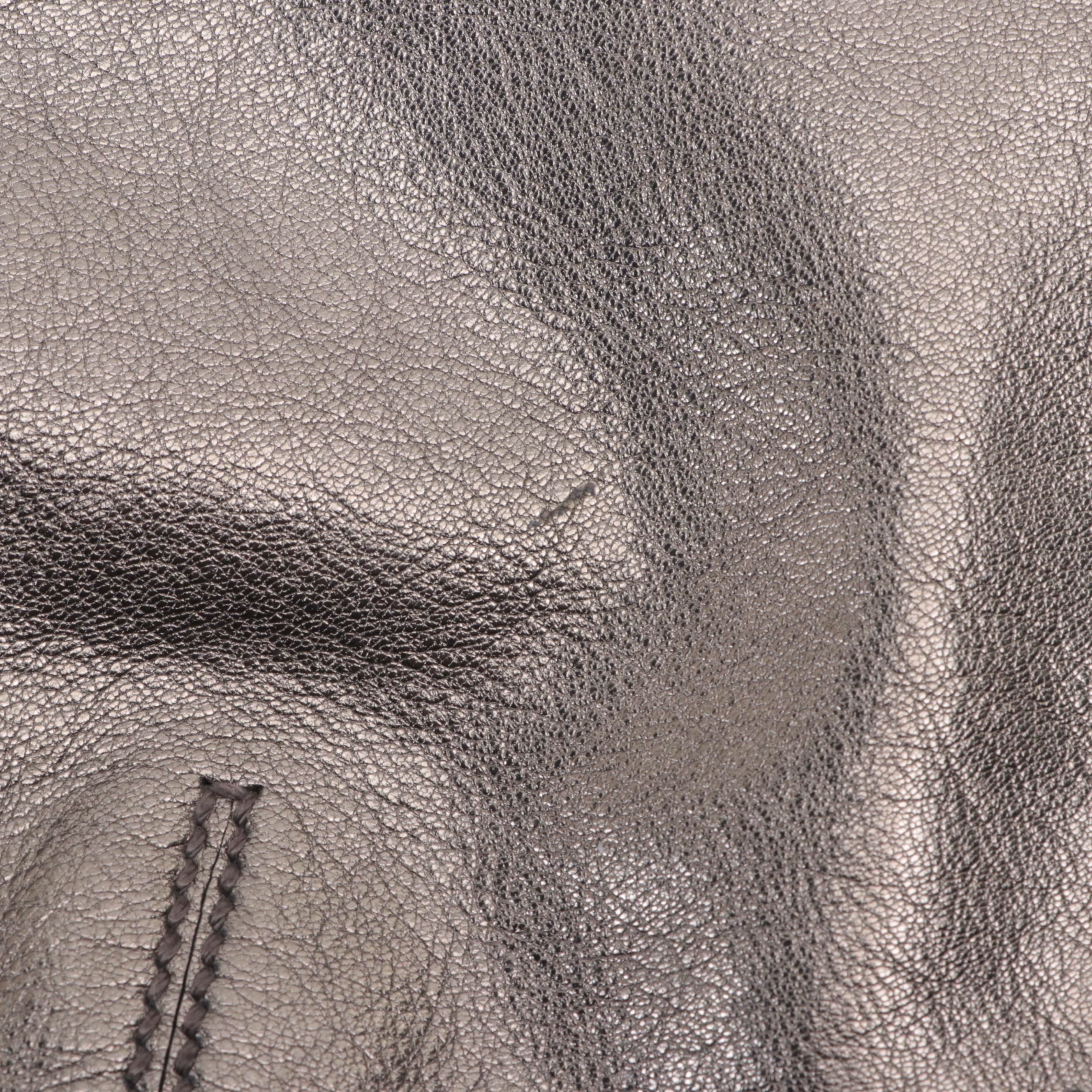 Yves Saint Laurent Metallic Leather Top Handle Bag