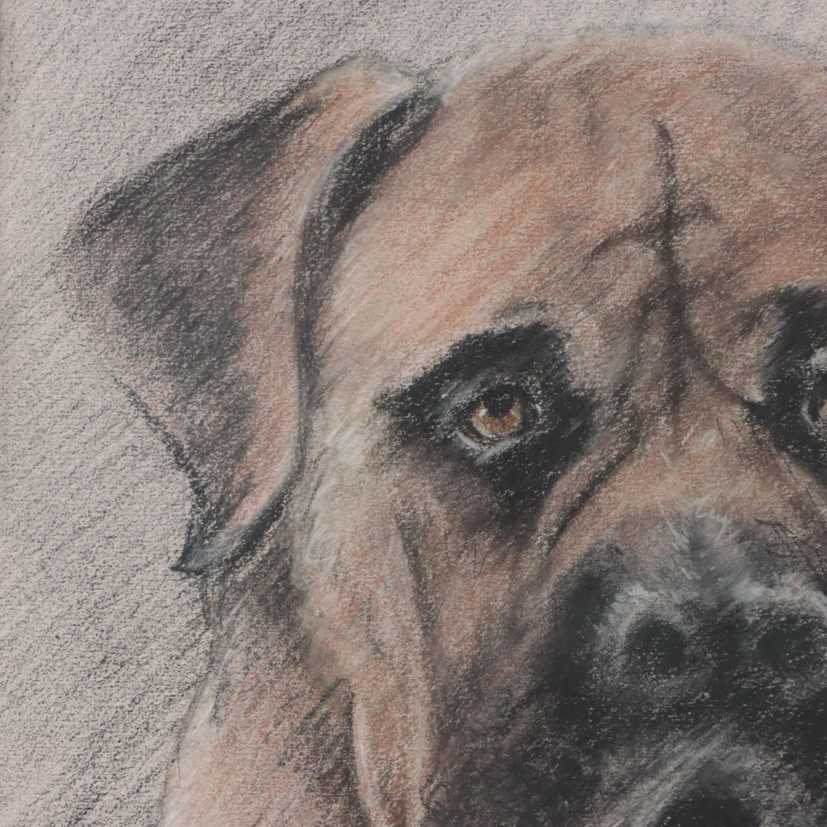 Barbara Schnell Pastel Portrait of Sarge, 1988
