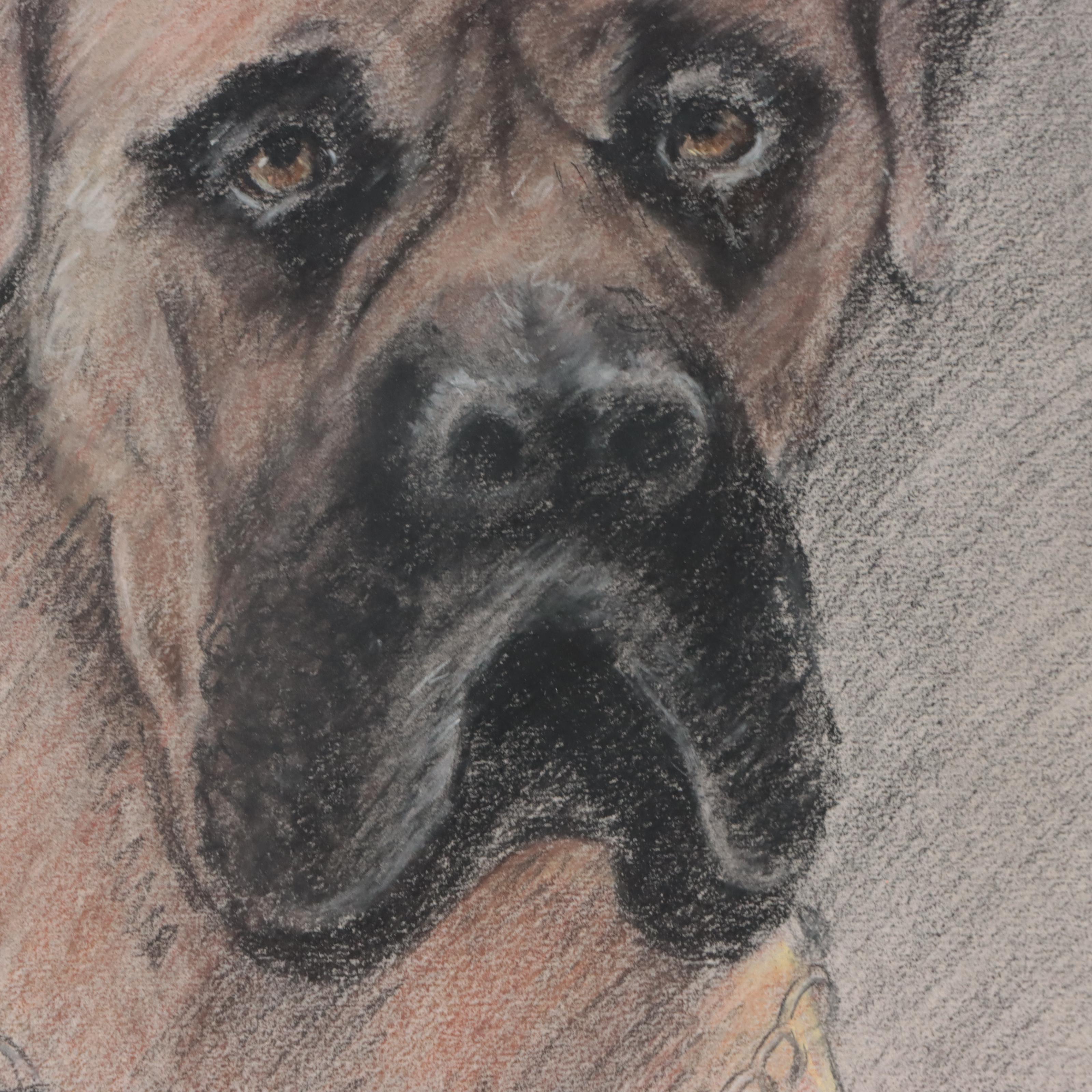 Barbara Schnell Pastel Portrait of Sarge, 1988