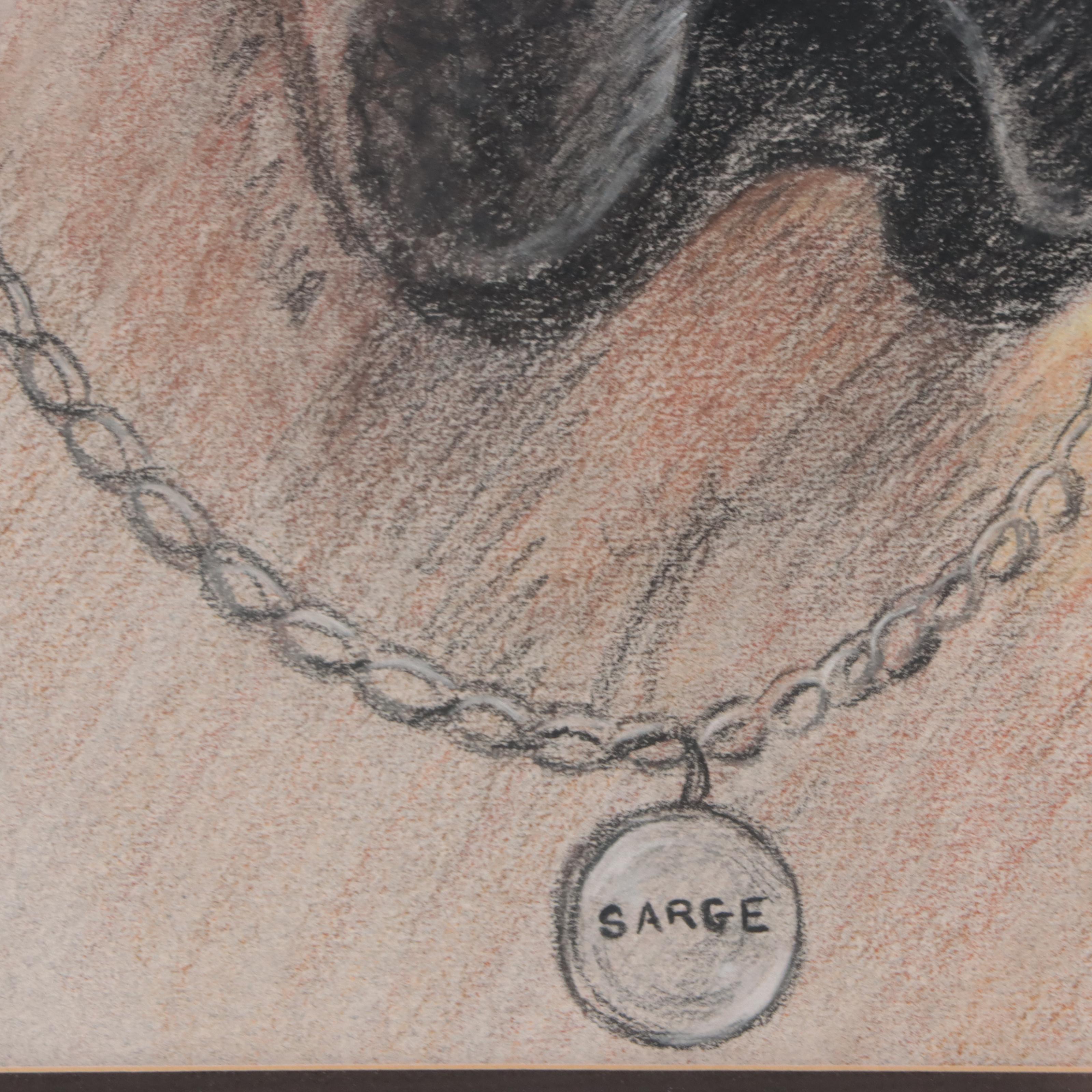 Barbara Schnell Pastel Portrait of Sarge, 1988